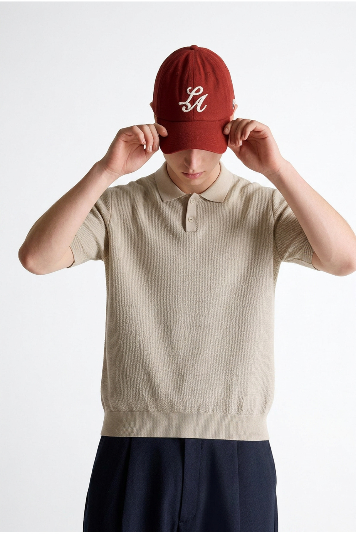 Erkek Premium Comfort Dokulu Bej Polo Yaka T Shirt 6