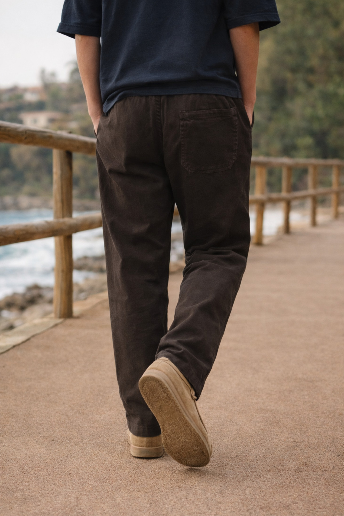 Erkek Relax Fit Yazlık Salaş K.Kahverengi Keten Pantolon 6