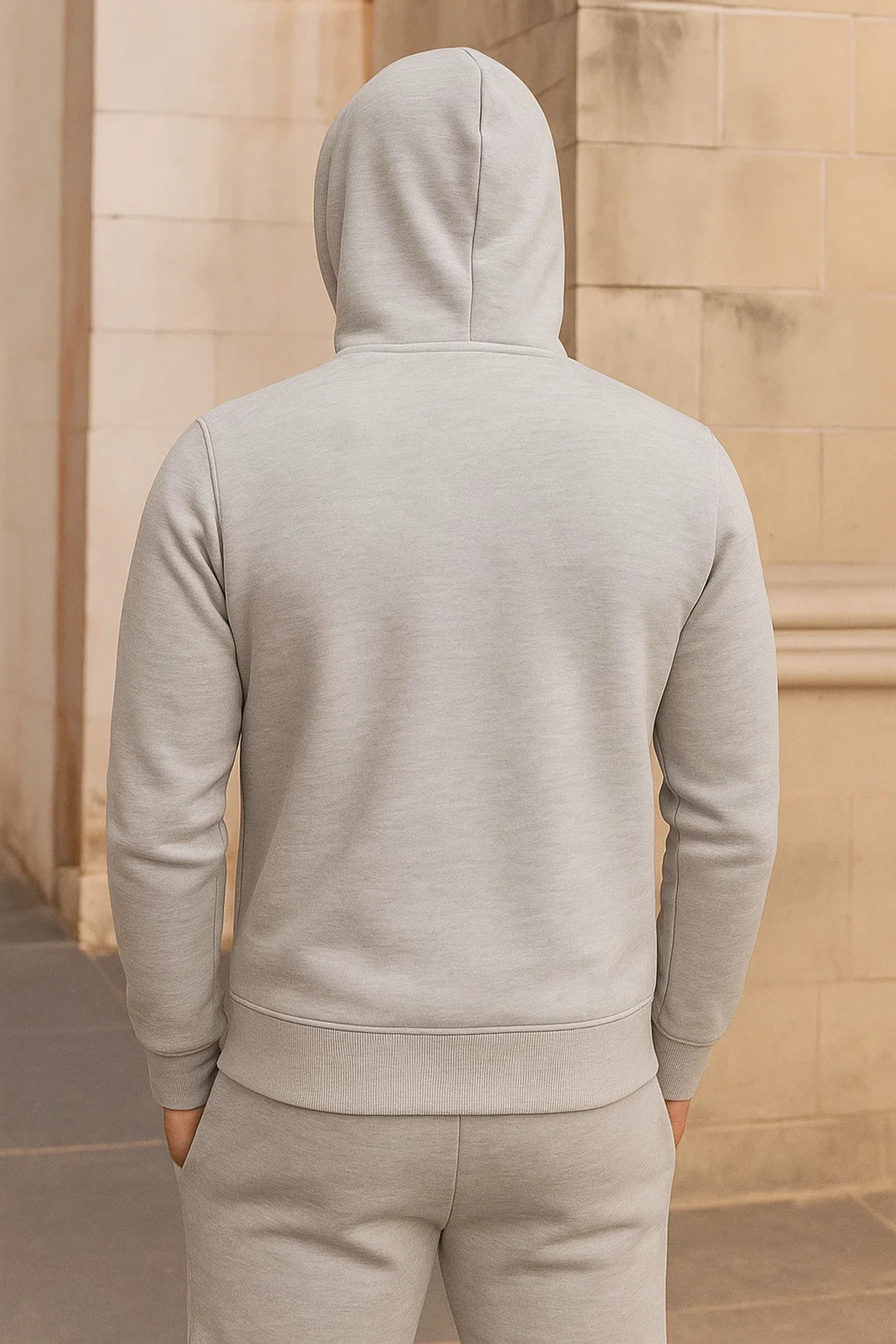 Erkek Kışlık Cepli Açık Oversize Sweatshirt 5