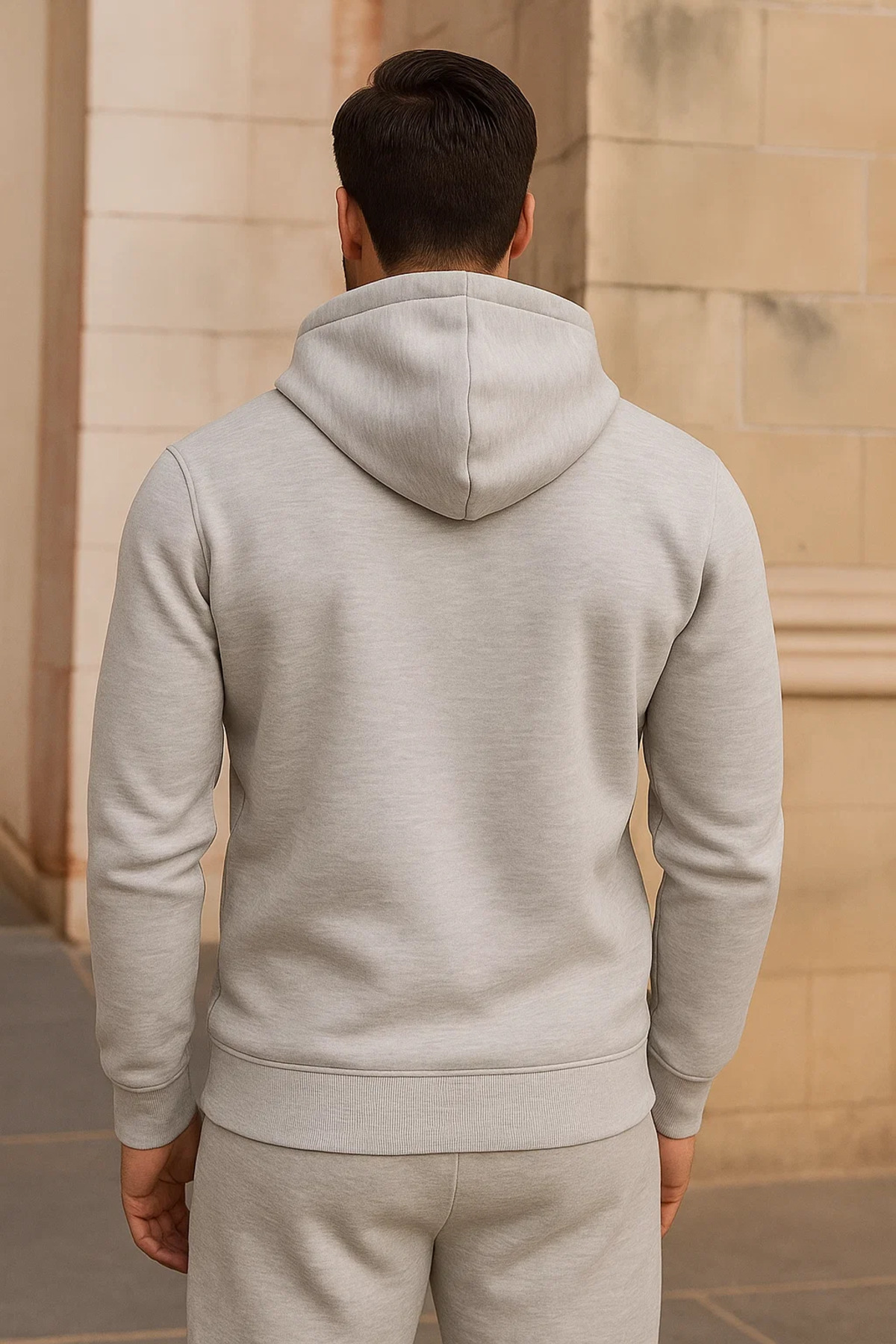 Erkek Kışlık Cepli Açık Oversize Sweatshirt 6
