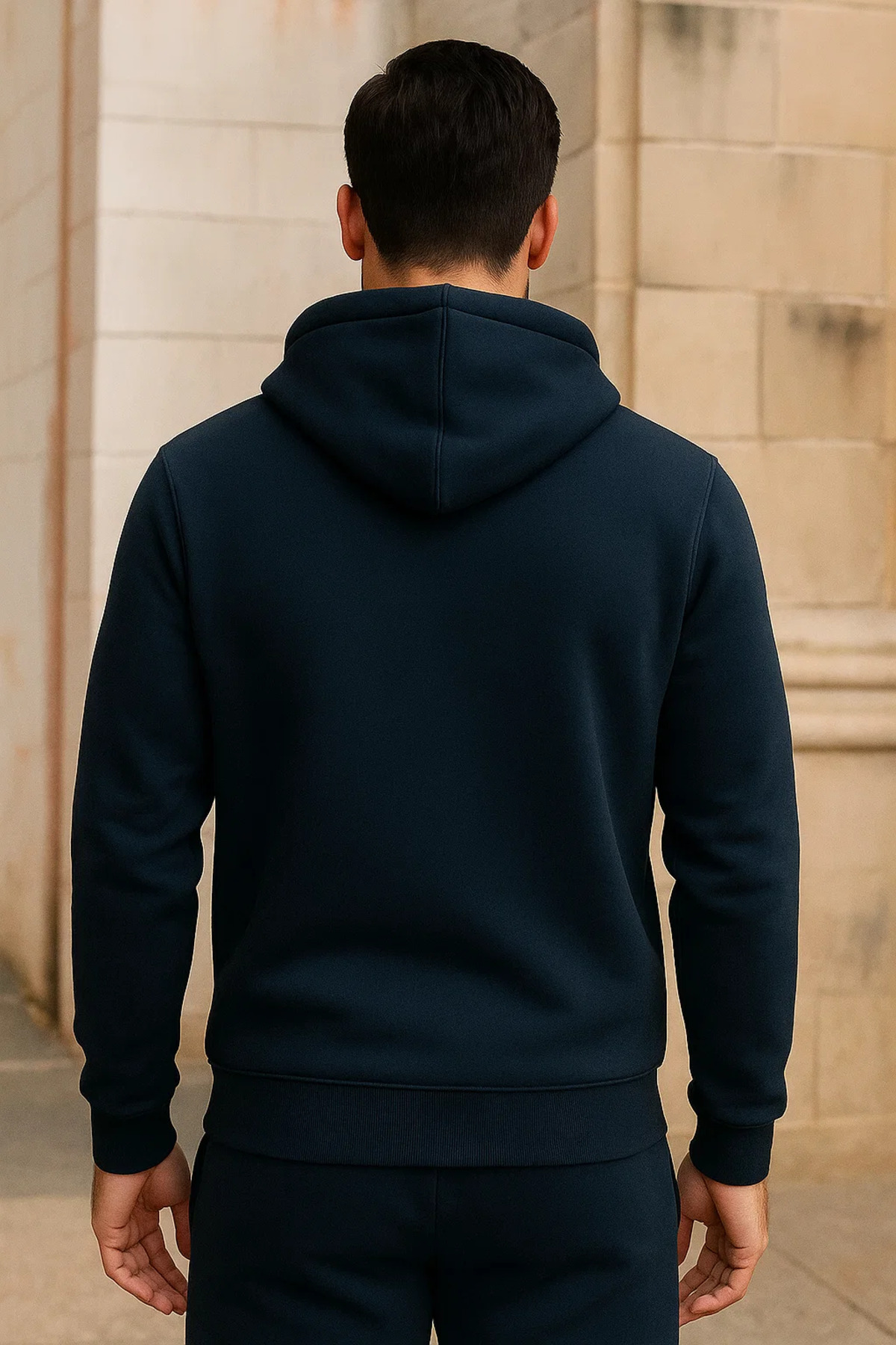 Erkek Kışlık Cepli Koyu Oversize Sweatshirt 6