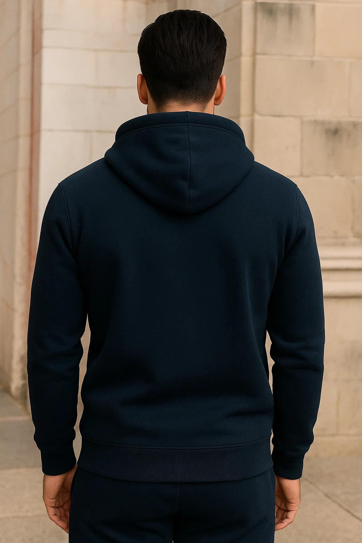 Erkek Kışlık Cepli Koyu Oversize Sweatshirt 5
