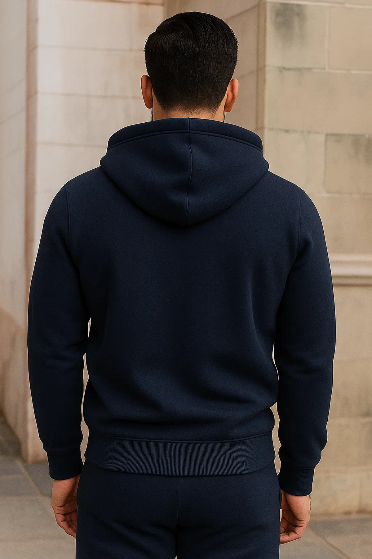 Erkek Kışlık Cepli Lacivert Oversize Sweatshirt 6