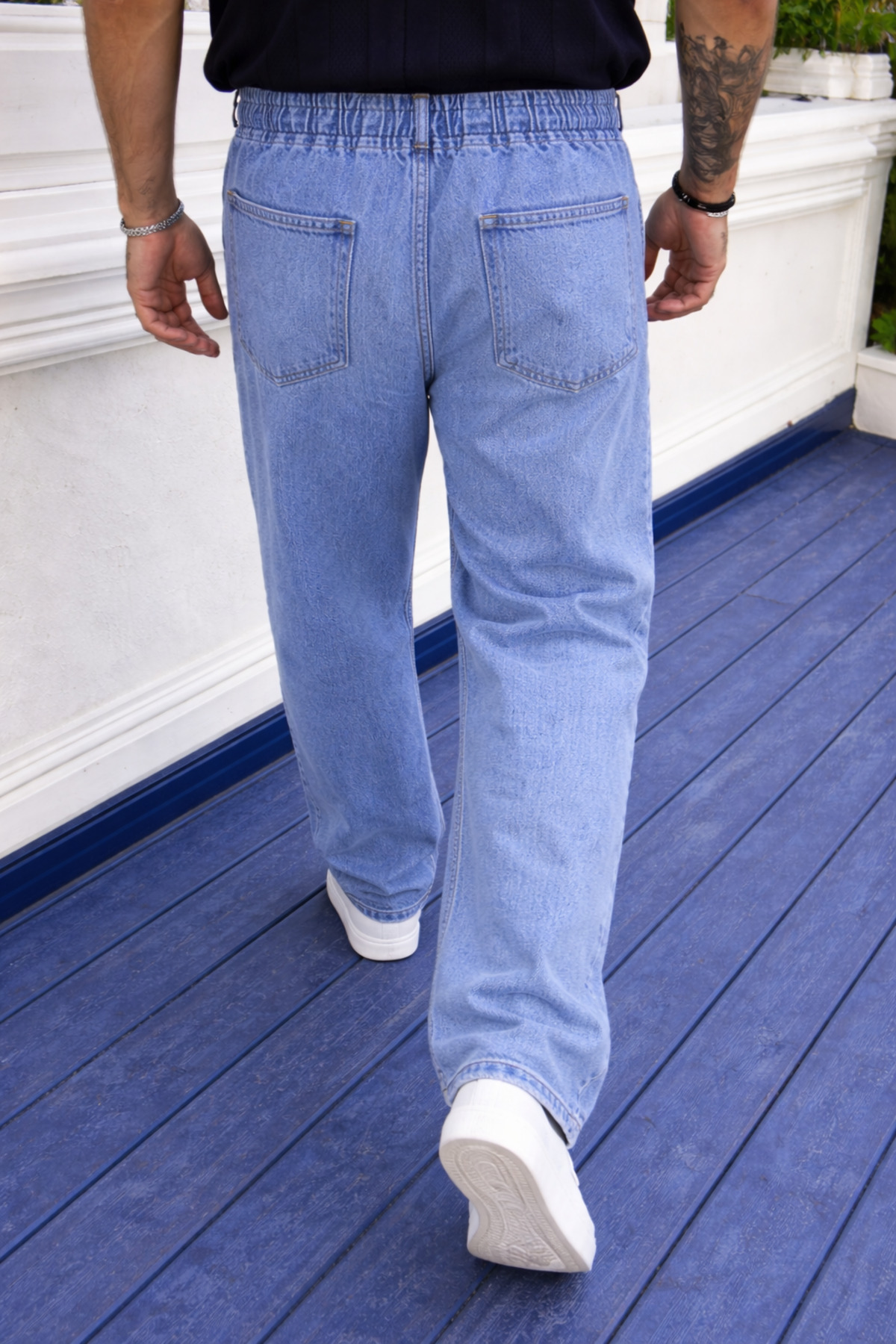 Erkek Jogger Premium Comfort Mavi Baggy Pantolon 6