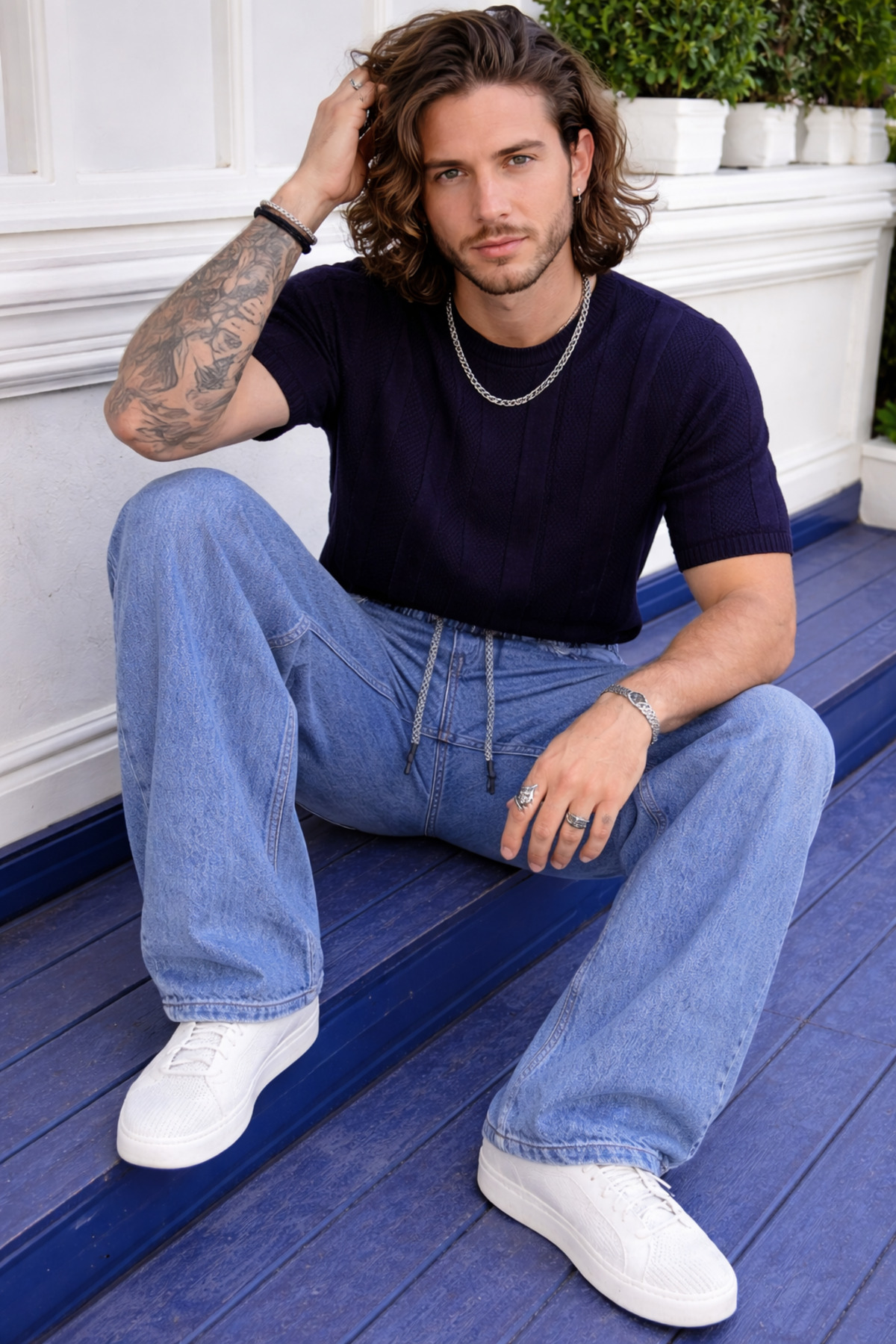 Erkek Jogger Premium Comfort Lacivert Baggy Pantolon 5
