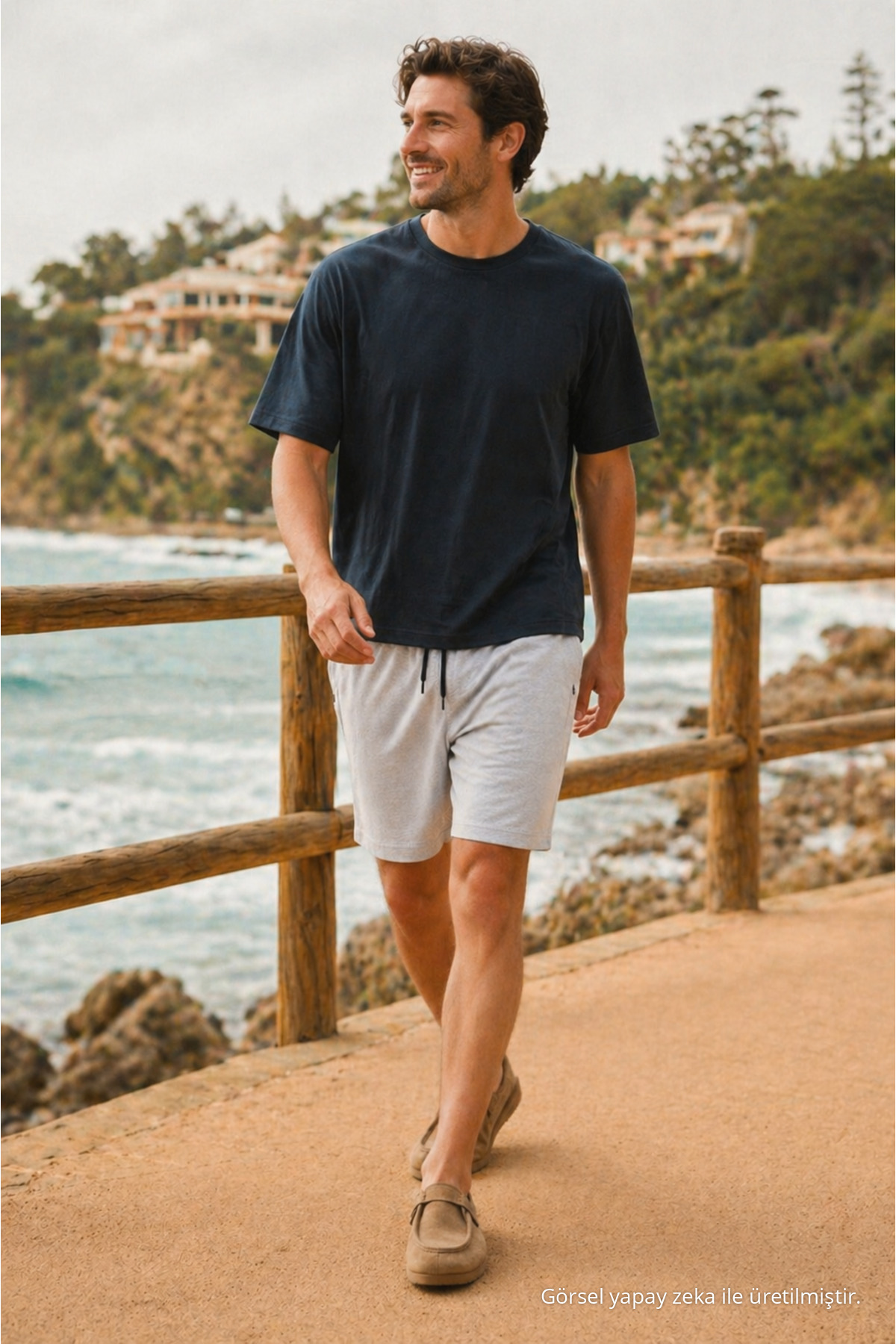Erkek Trend Basic Jogger Bol Açık Kısa Şort 4