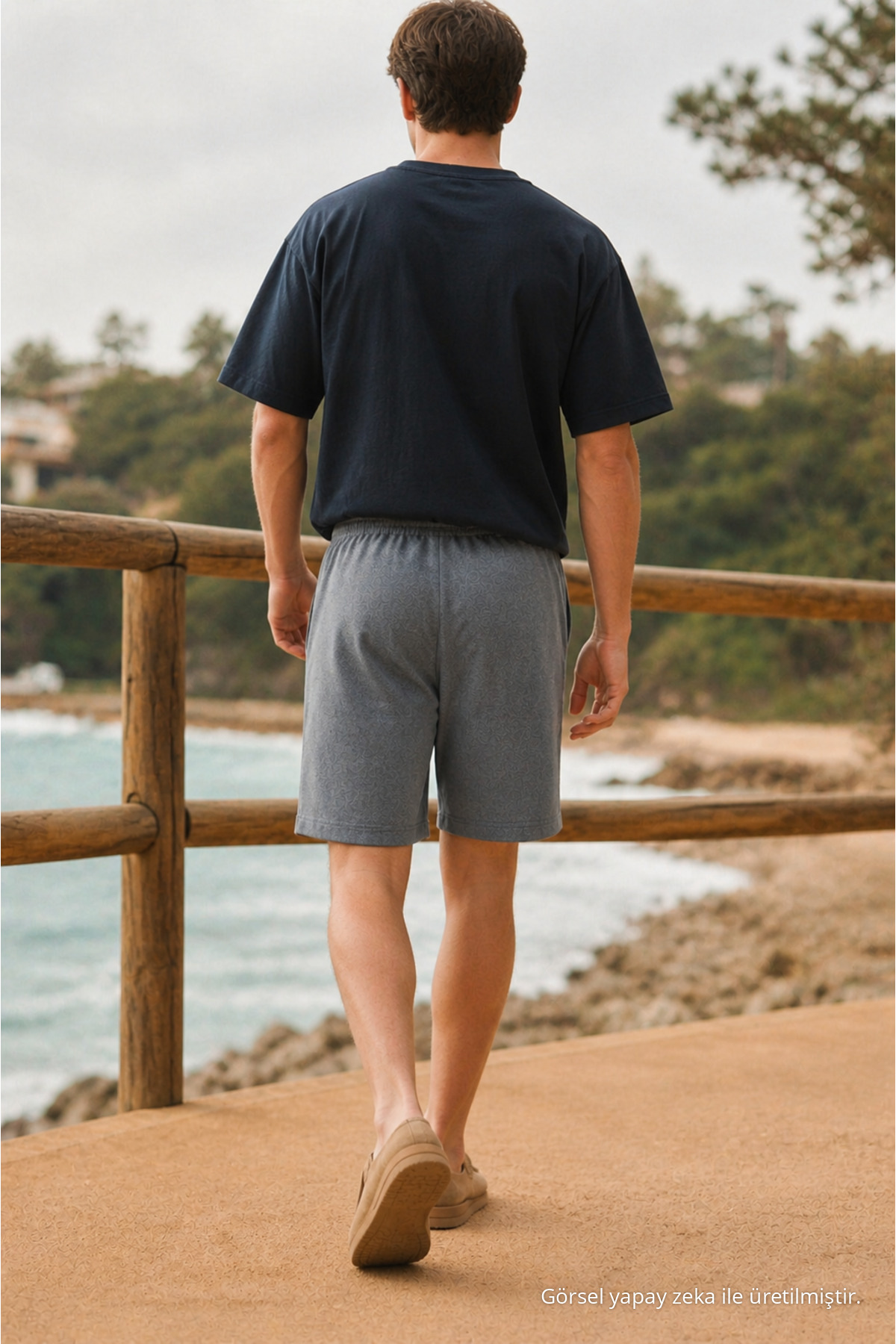 Erkek Trend Basic Jogger Bol Füme Kısa Şort 6