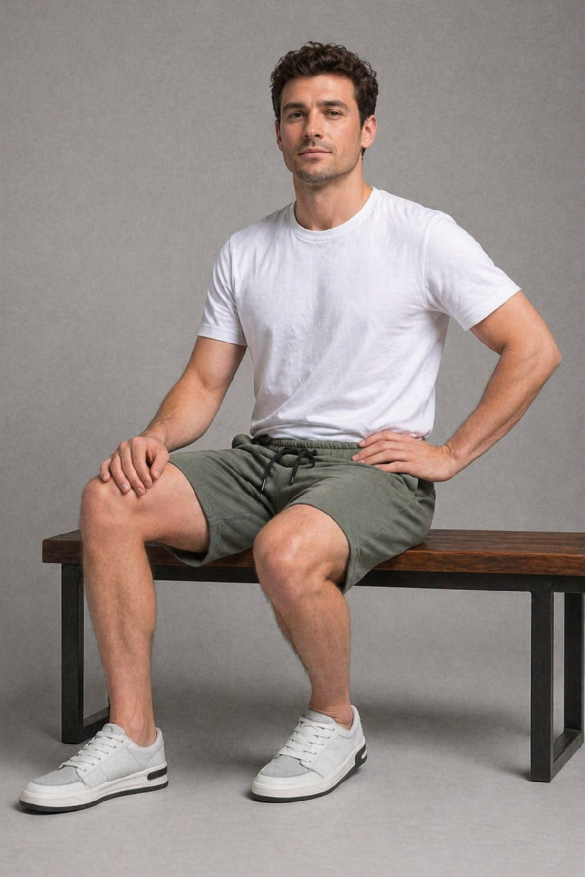 Erkek Trend Basic Jogger Bol Füme Kısa Şort 5