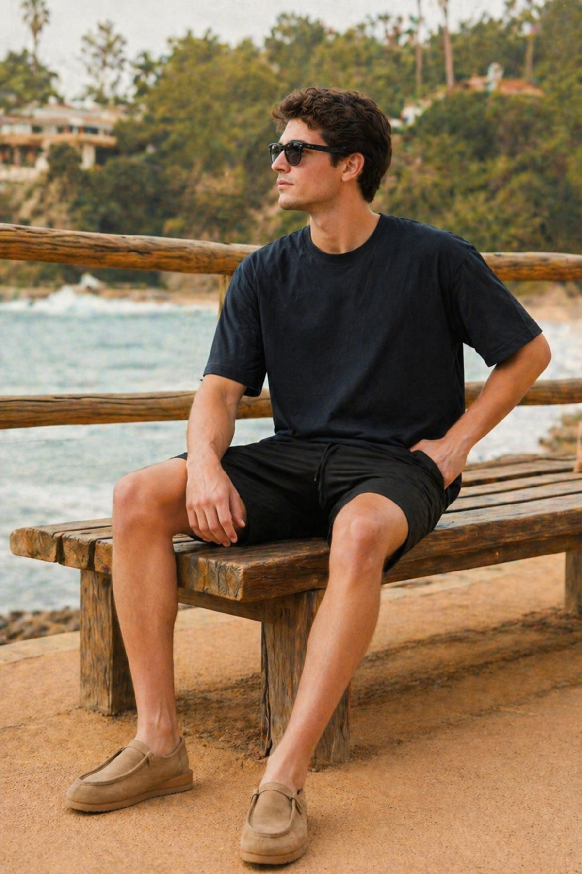 Erkek Trend Basic Jogger Bol Füme Kısa Şort 5