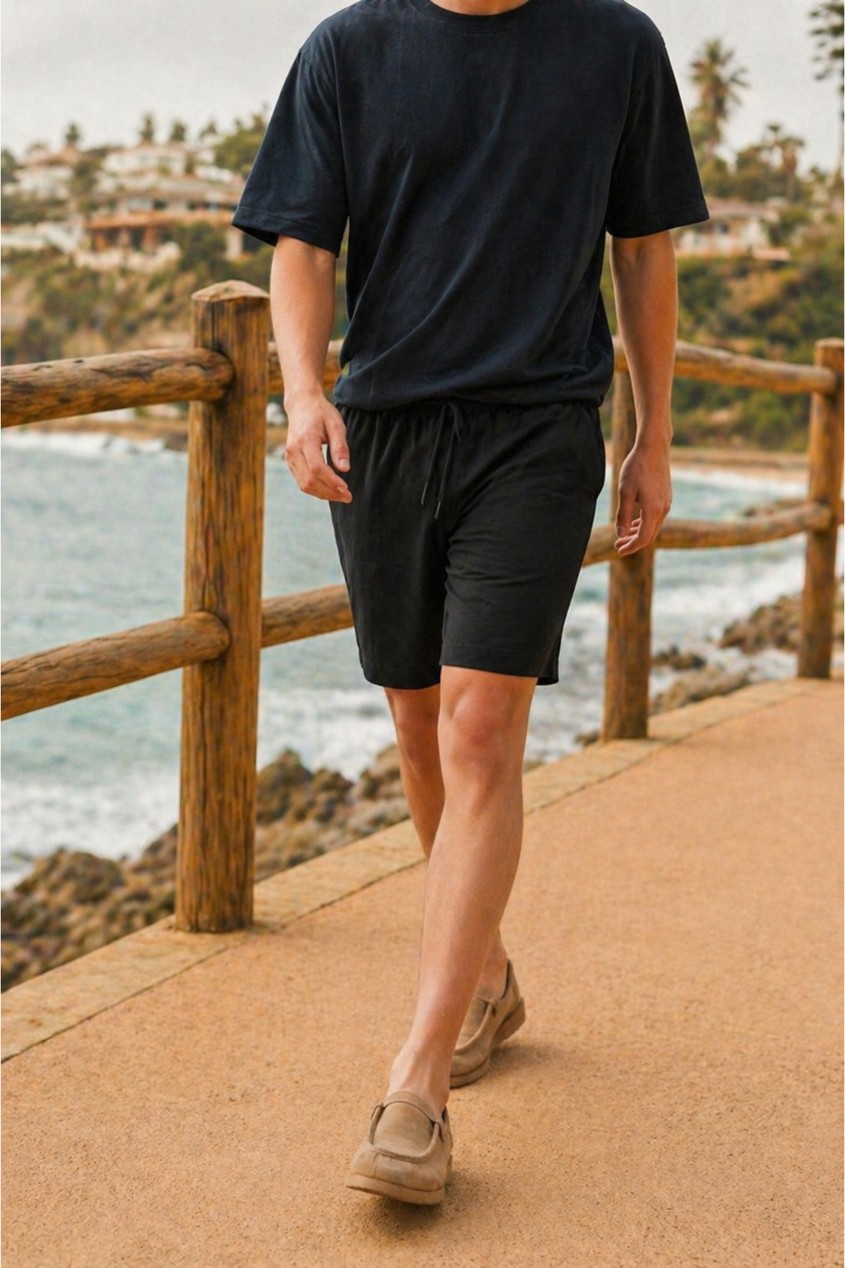 Erkek Trend Basic Jogger Bol Füme Kısa Şort 4