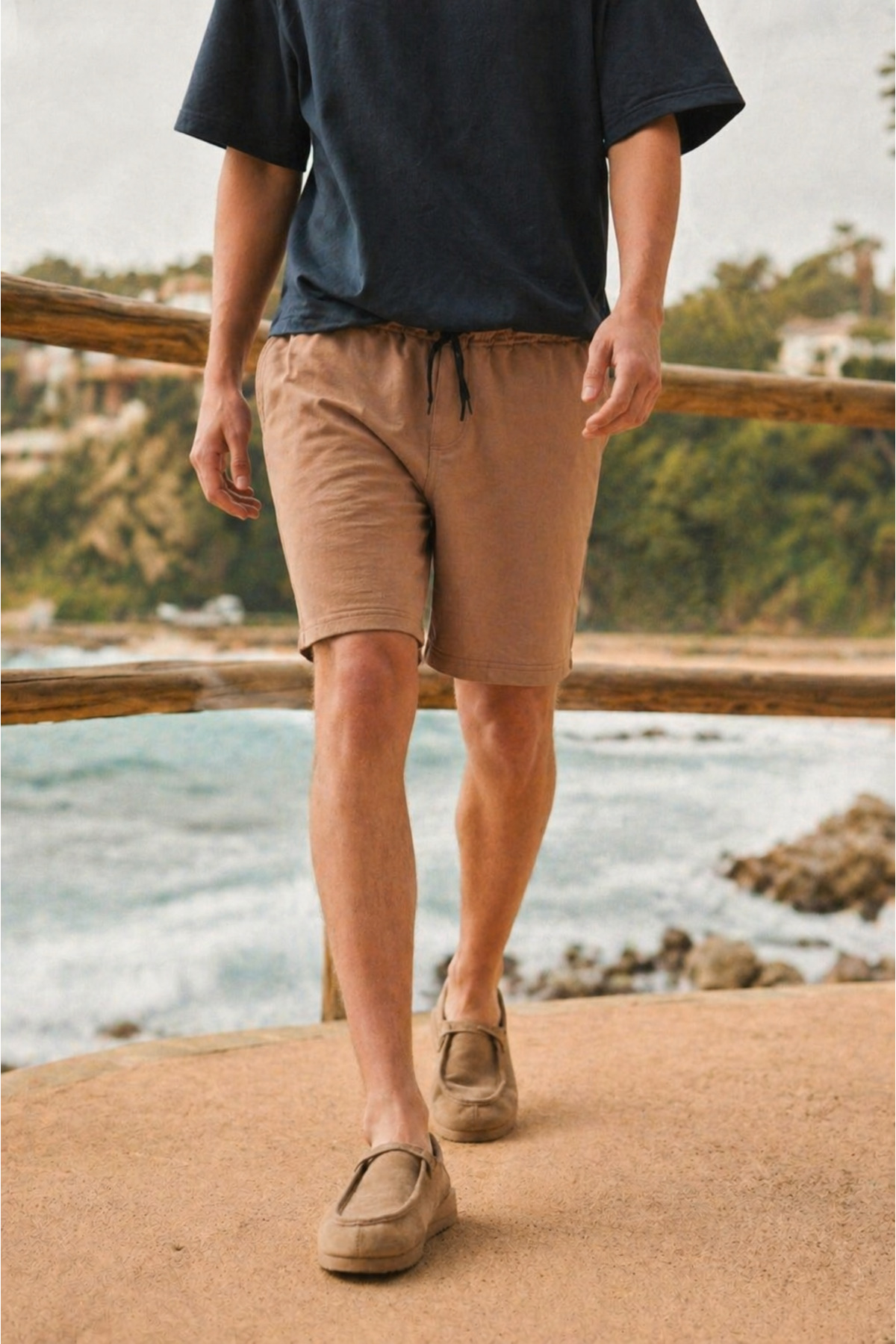 Erkek Trend Basic Jogger Bol Füme Kısa Şort 4