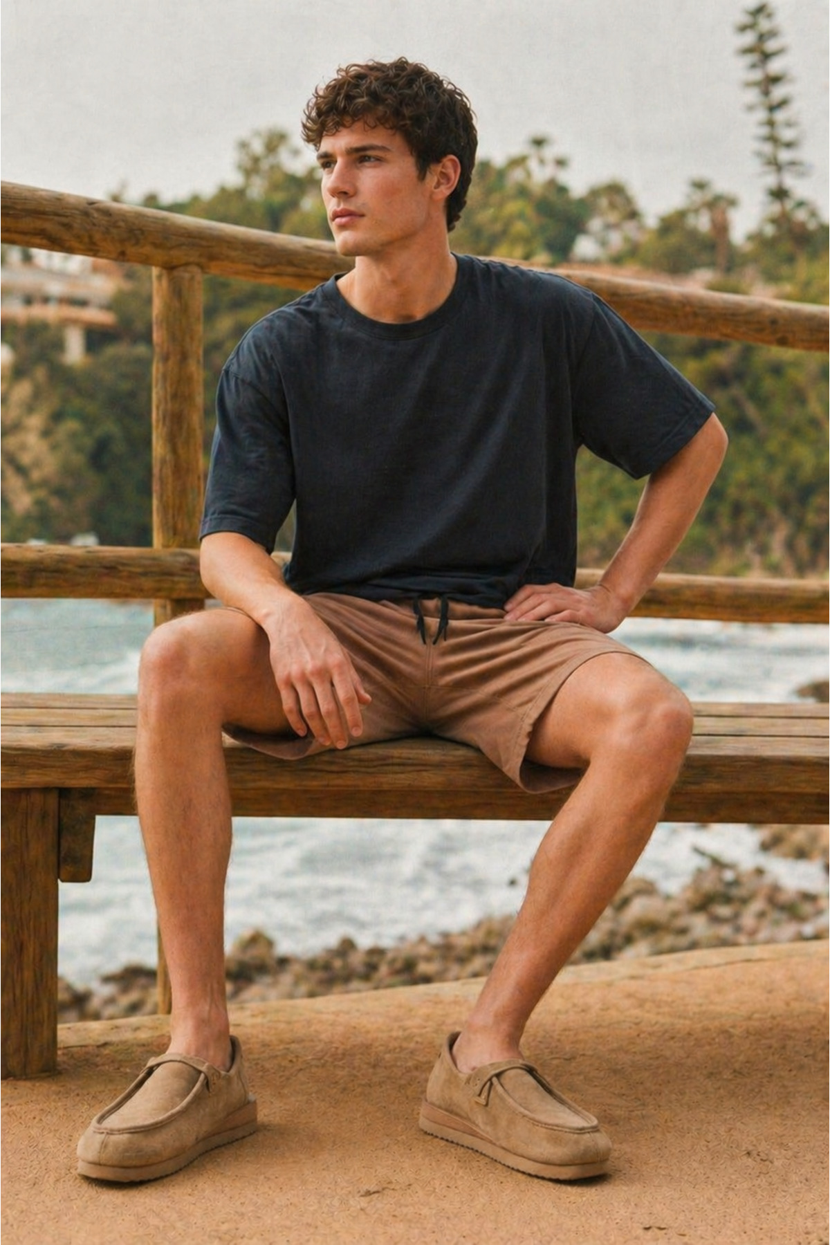 Erkek Trend Basic Jogger Bol Füme Kısa Şort 5