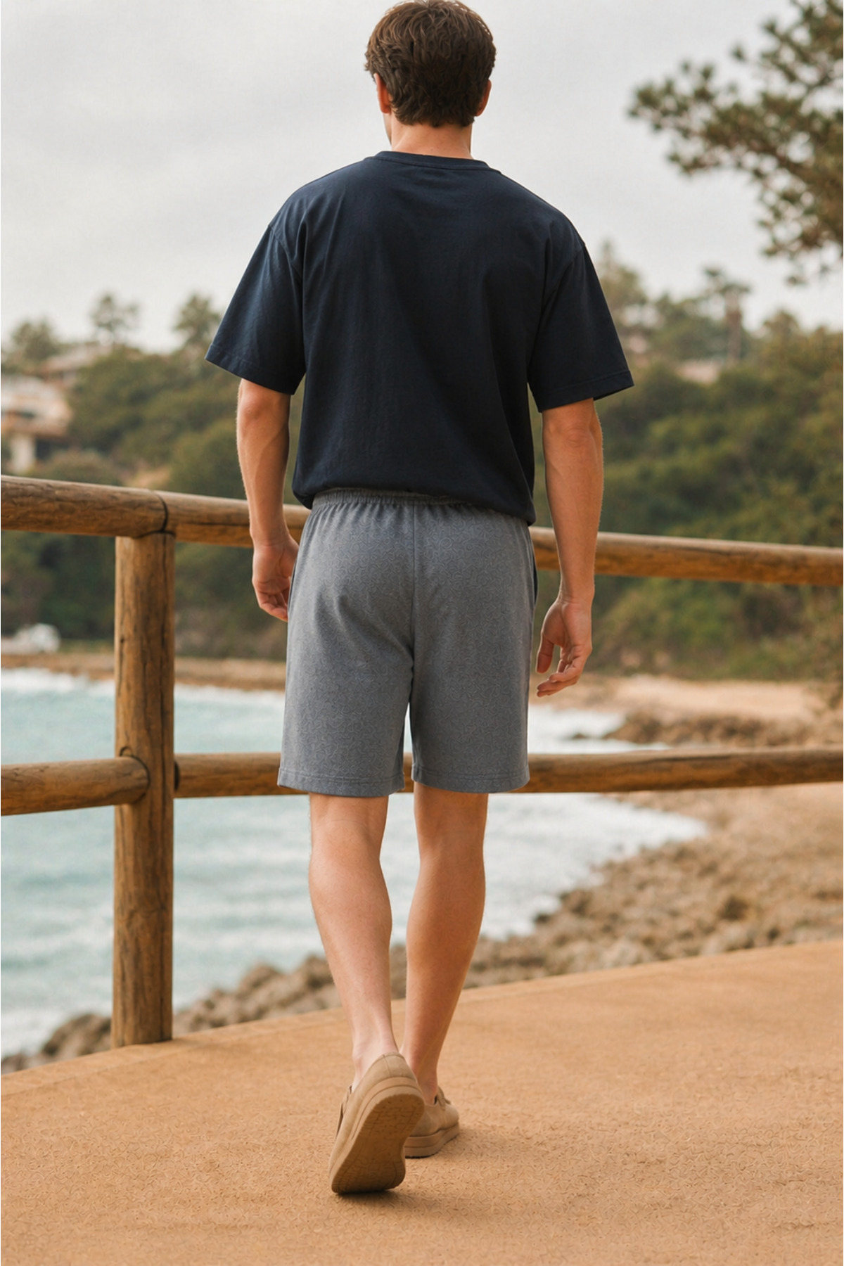 Erkek Trend Basic Jogger Bol Füme Kısa Şort 6