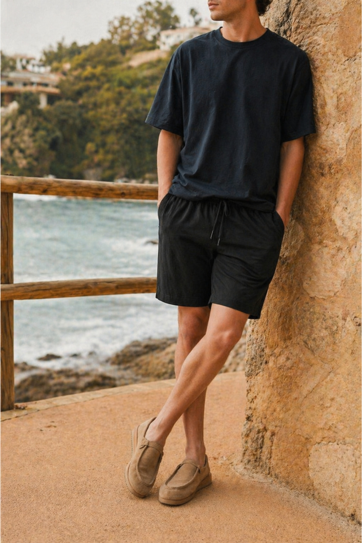Erkek Trend Basic Jogger Bol Füme Kısa Şort 3