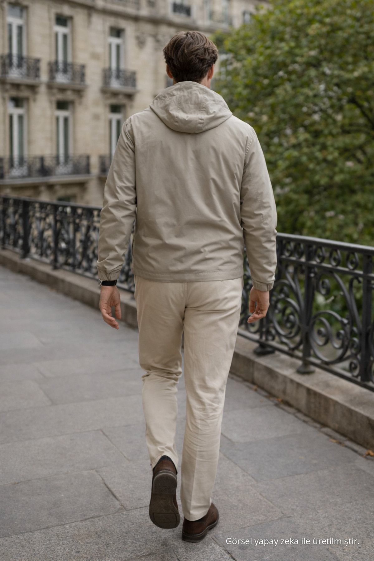 Erkek Günlük Premium Casual Astarlı Kahve Yağmurluk 7