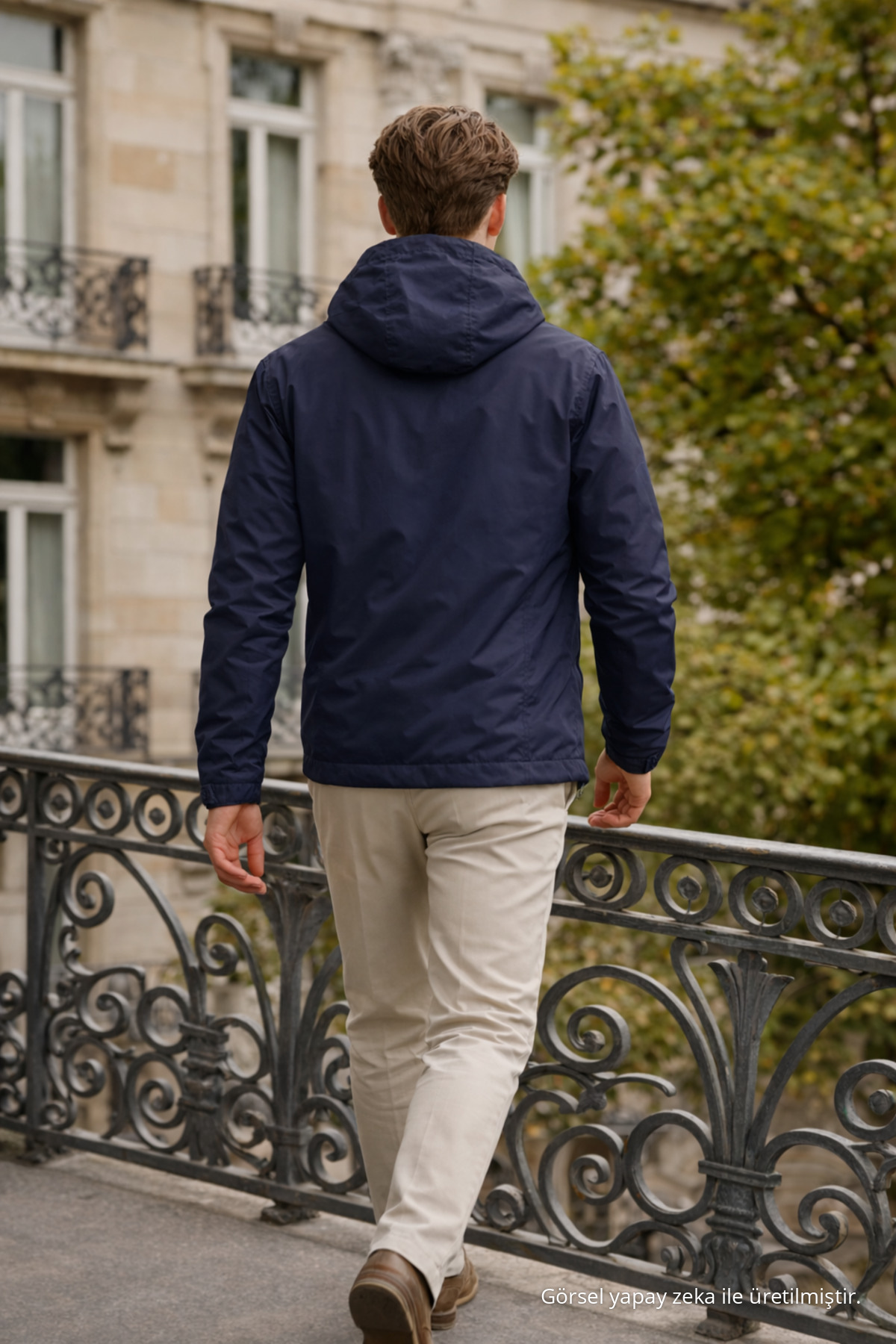 Erkek Günlük Premium Casual Astarlı Lacivert Yağmurluk 6