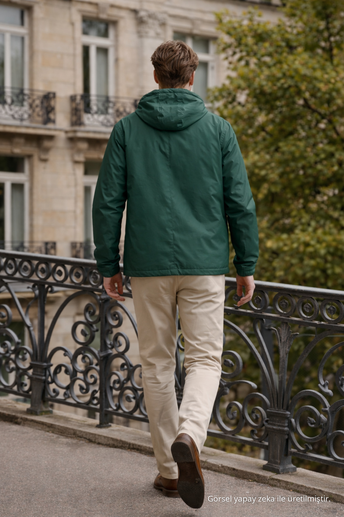 Erkek Günlük Premium Casual Astarlı Yeşil Yağmurluk 6