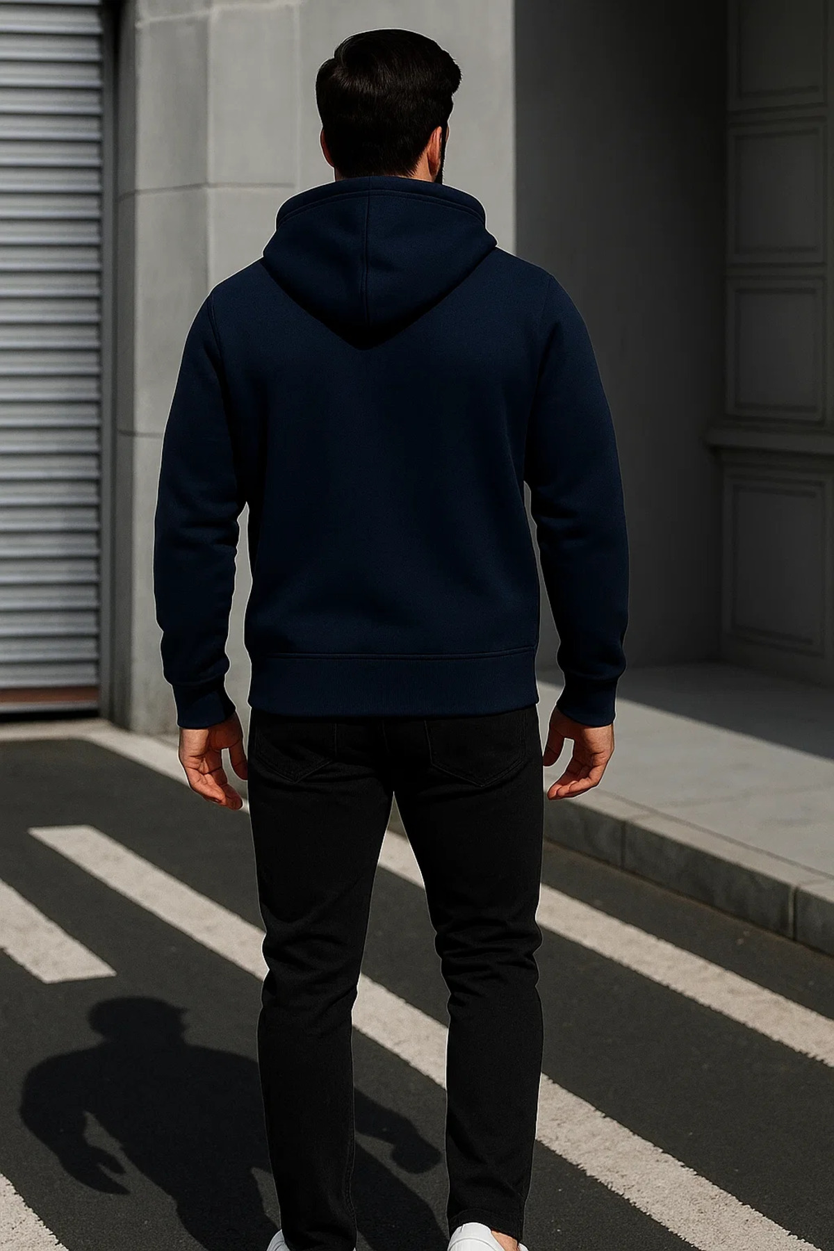 Erkek Trend Kışlık Koyu Oversize Sweatshirt 6