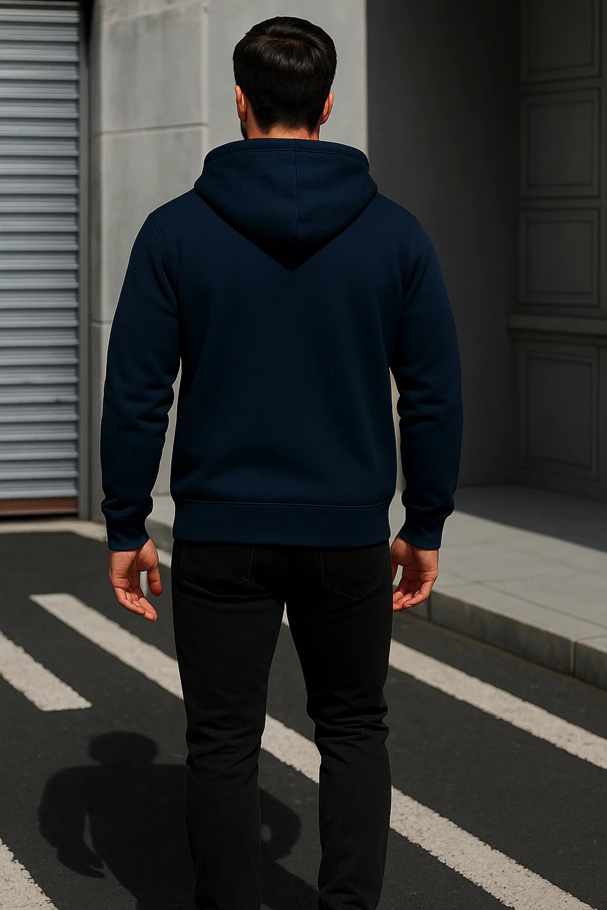 Erkek Trend Kışlık Koyu Oversize Sweatshirt 5