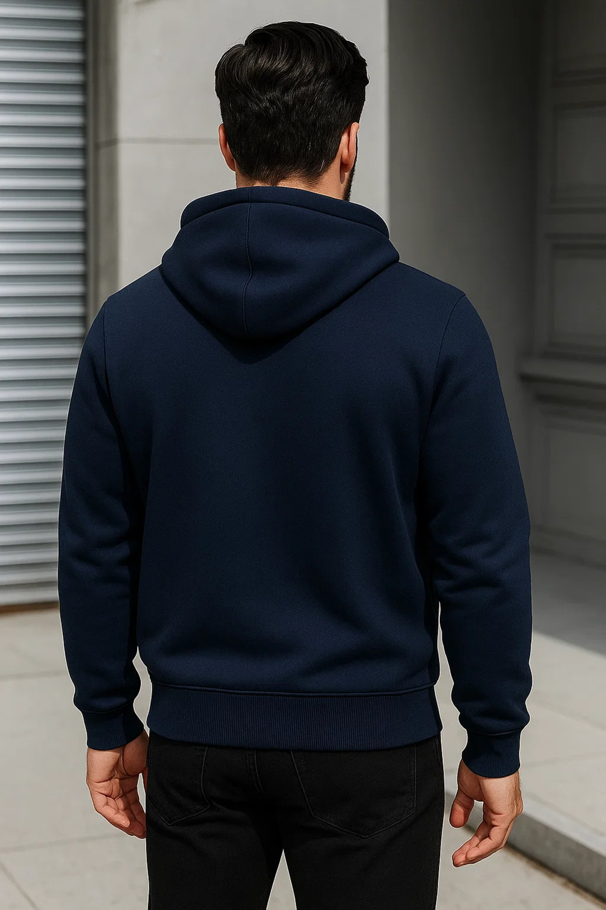 Erkek Trend Kışlık Lacivert Oversize Sweatshirt 6