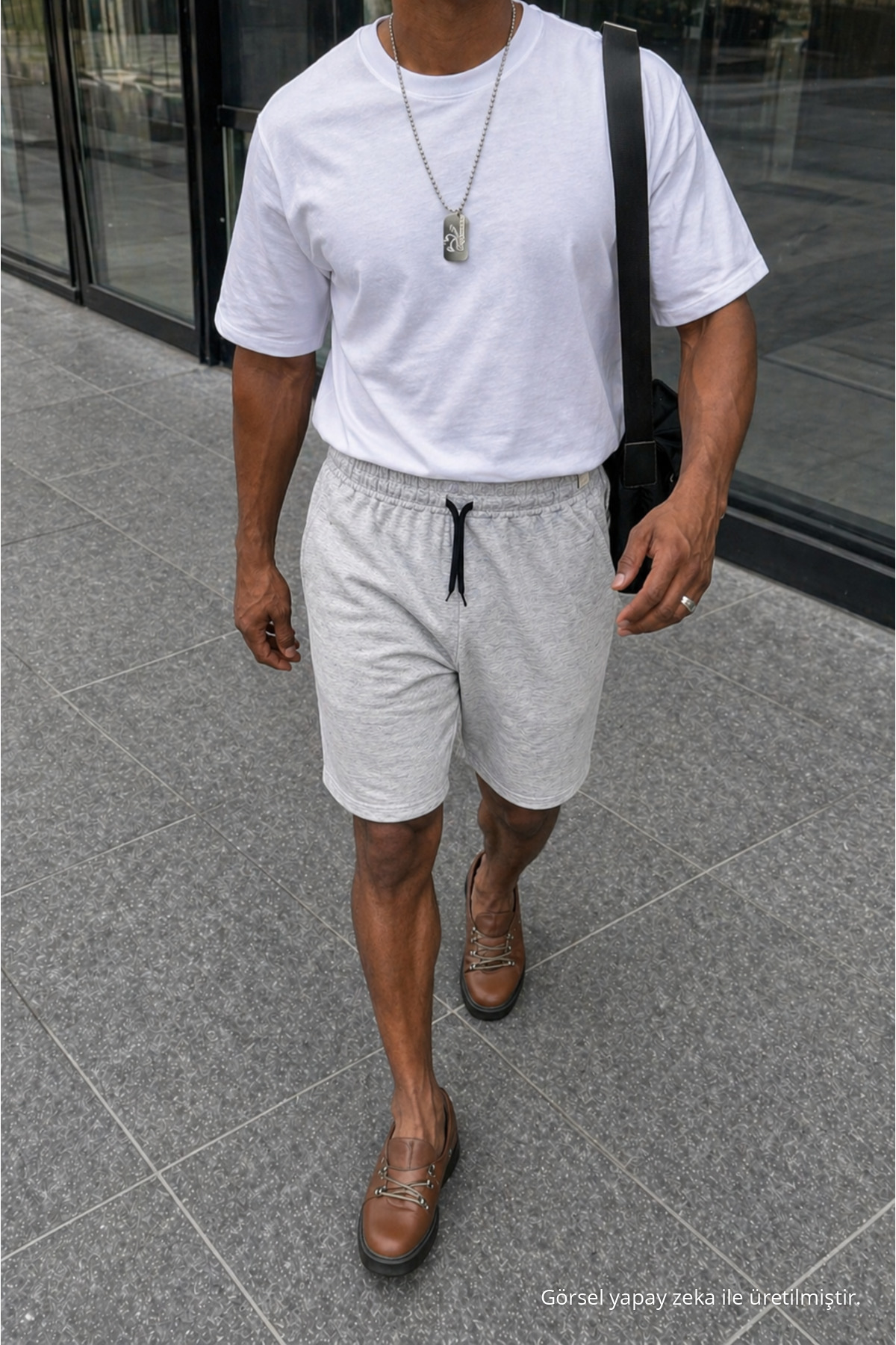 Erkek Premium Jogger Relax Fit Açık Kısa Penye Şort 4