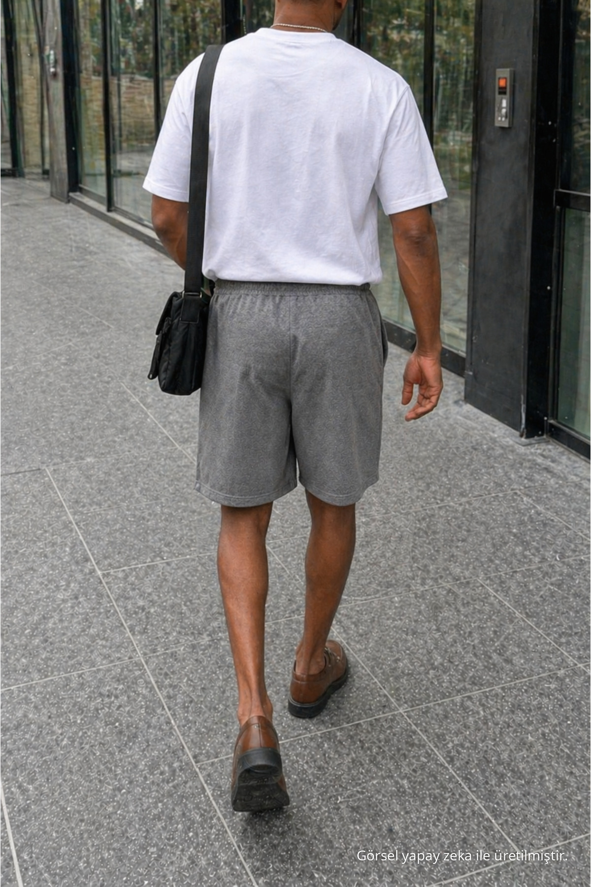Erkek Premium Jogger Relax Fit Füme Kısa Penye Şort 6