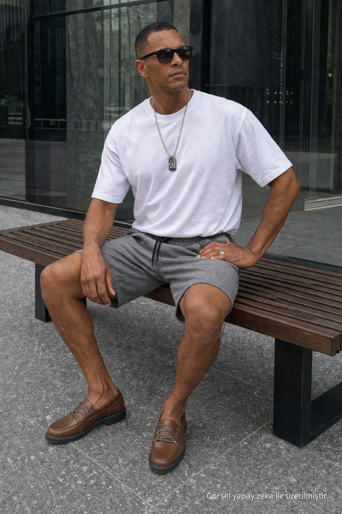 Erkek Premium Jogger Relax Fit Füme Kısa Penye Şort 5
