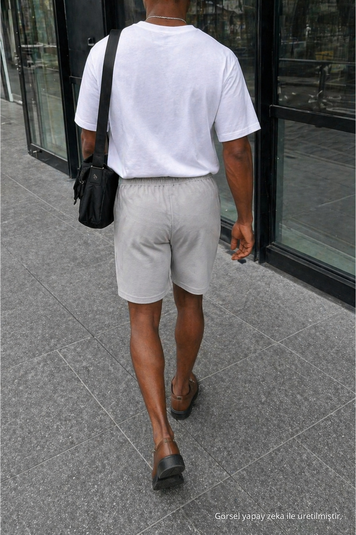 Erkek Premium Jogger Relax Fit Gri Kısa Penye Şort 6