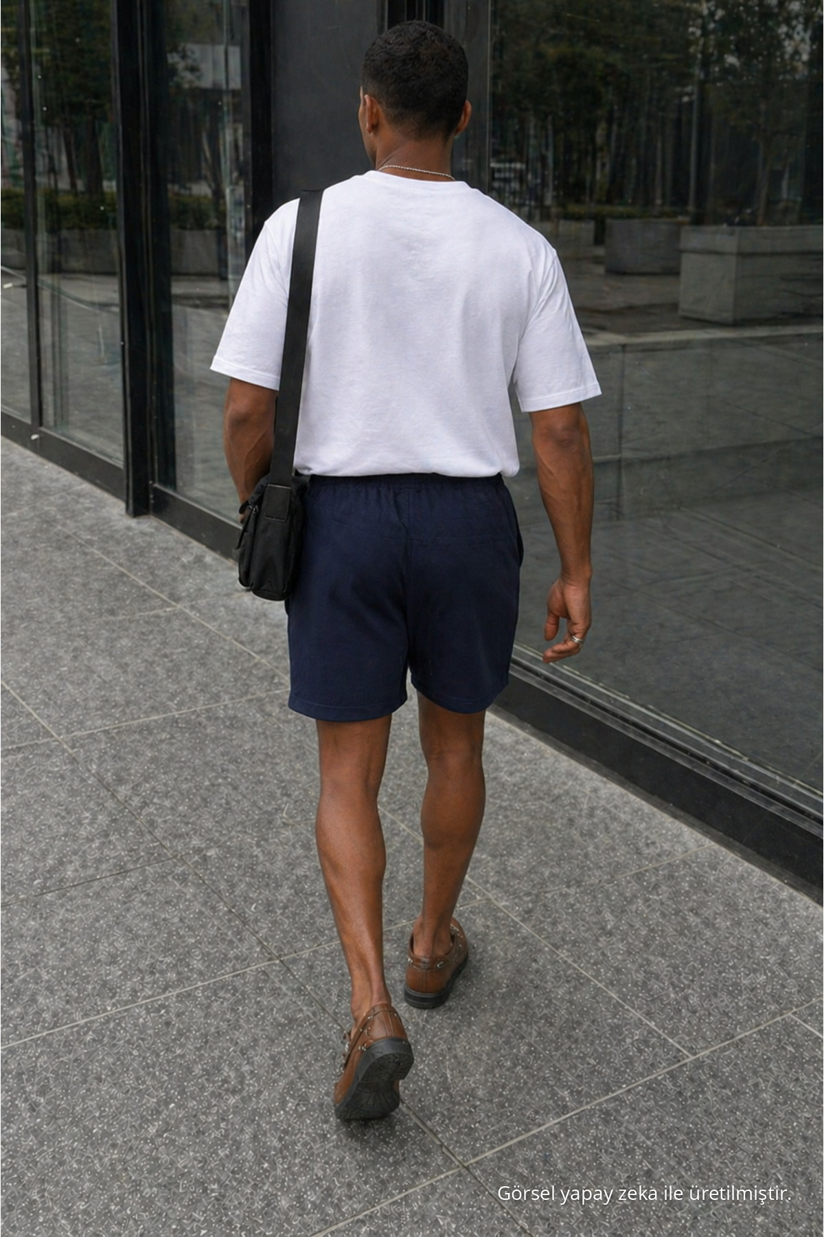 Erkek Premium Jogger Relax Fit Lacivert Kısa Penye Şort 6