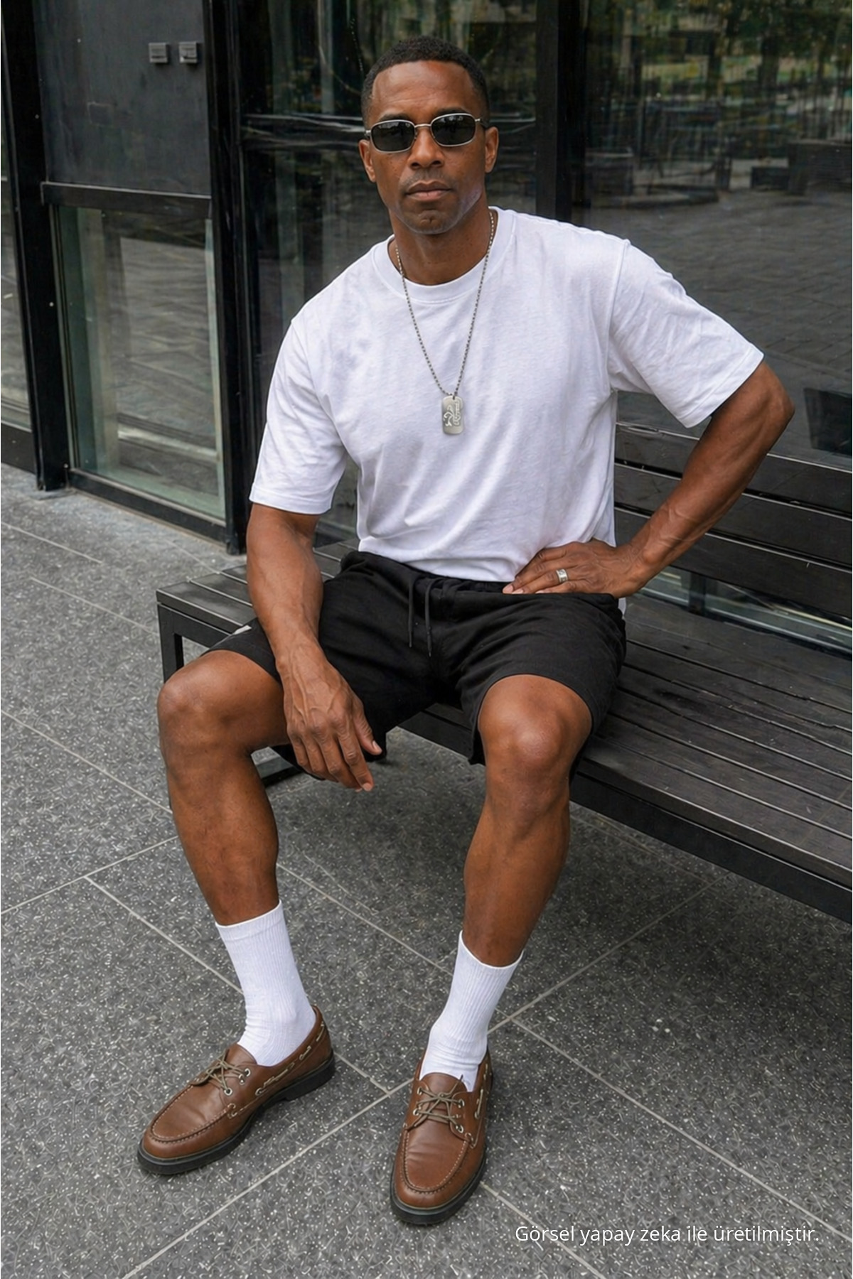 Erkek Premium Jogger Relax Fit Siyah Kısa Penye Şort 5