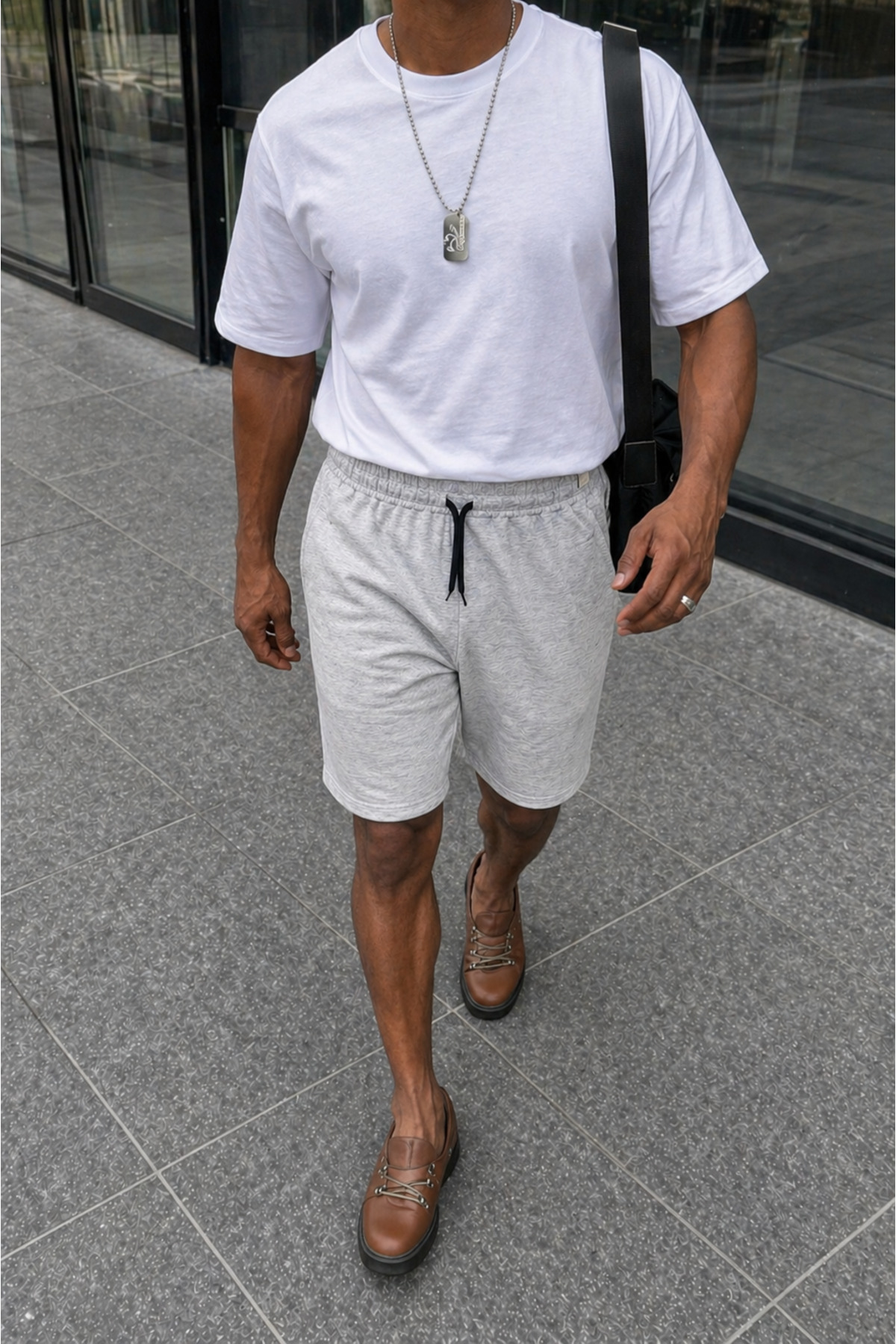 Erkek Premium Jogger Relax Fit Açık Kısa Penye Şort 4