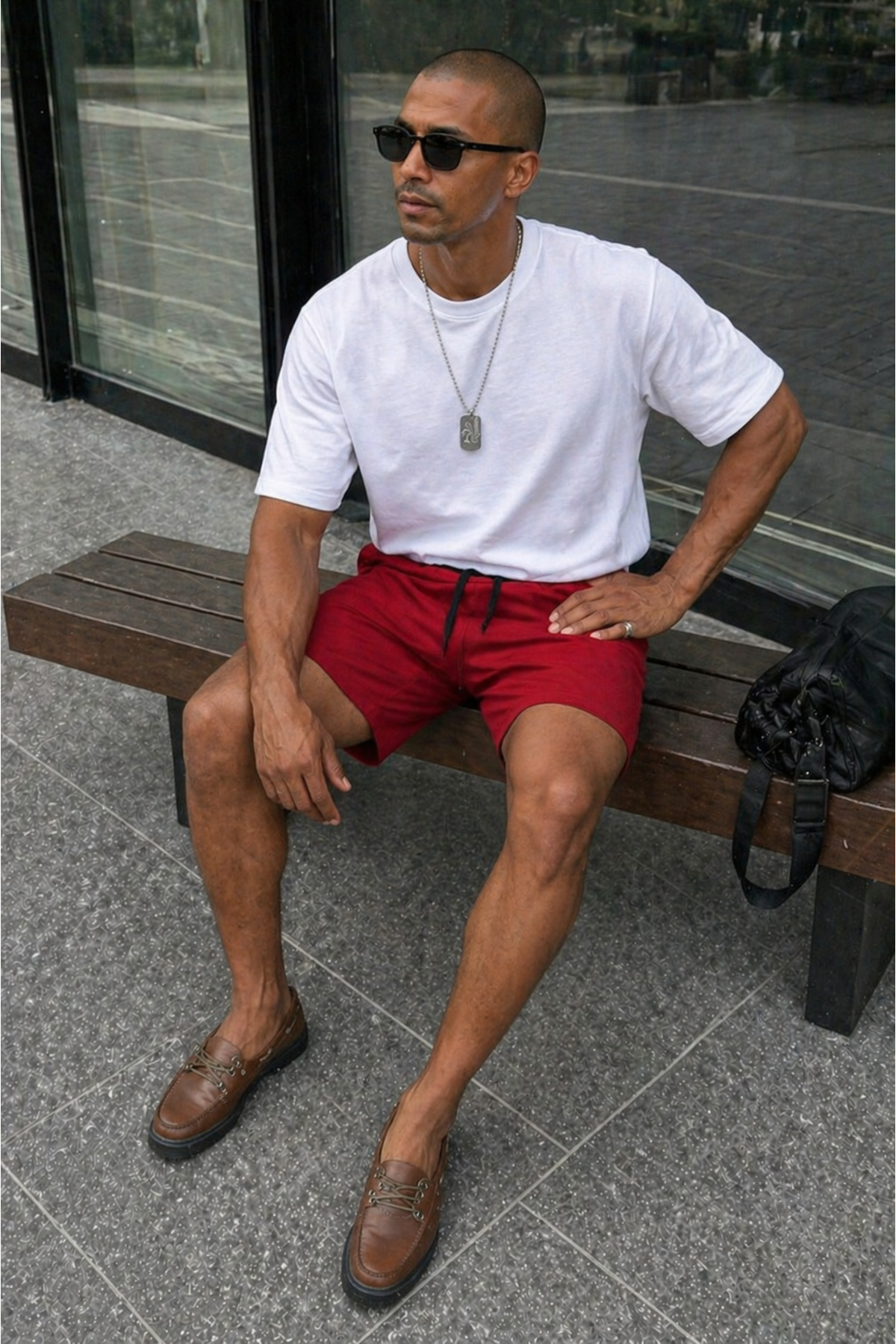 Erkek Premium Jogger Relax Fit Açık Kısa Penye Şort 5