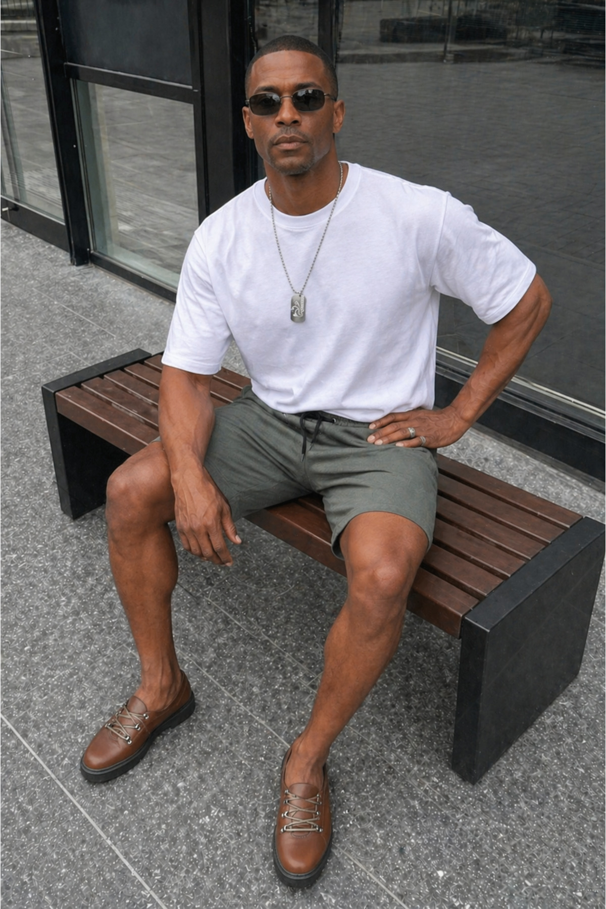 Erkek Premium Jogger Relax Fit Açık Kısa Penye Şort 5