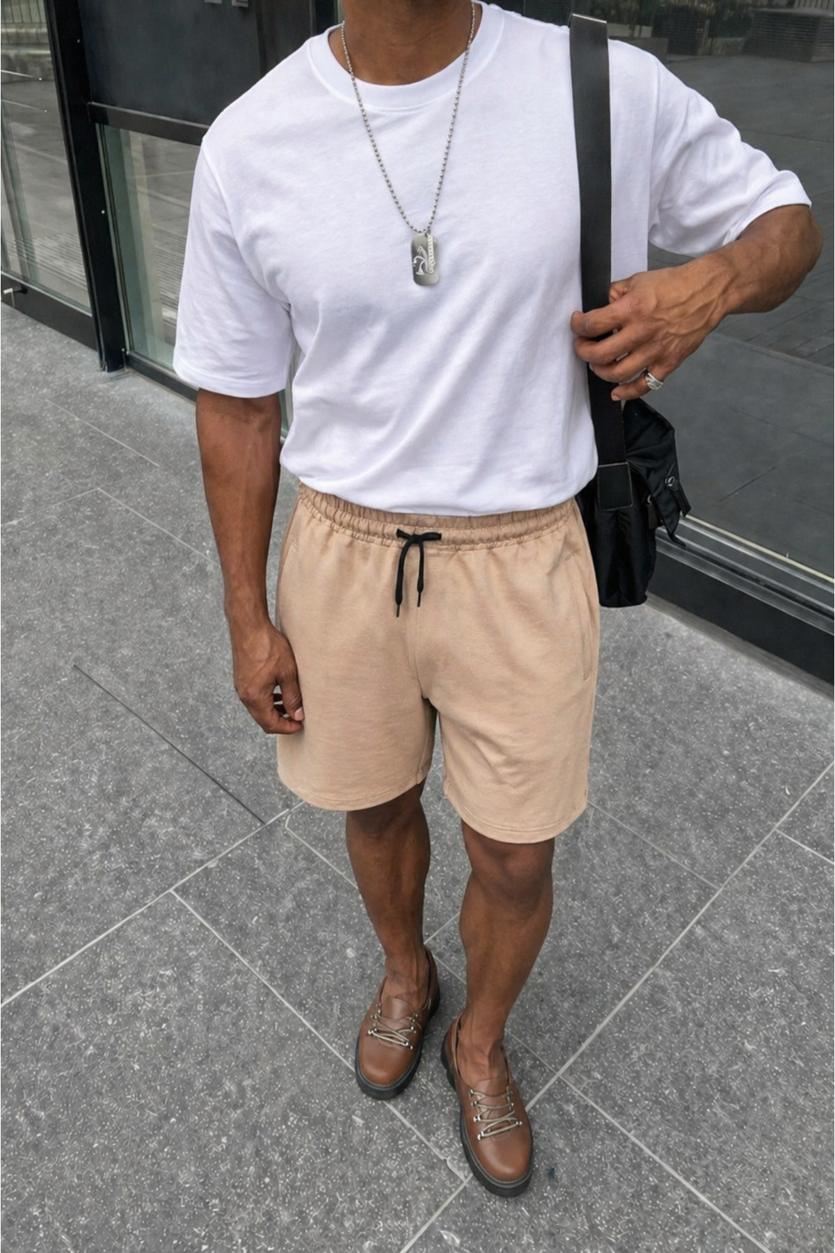 Erkek Premium Jogger Relax Fit Açık Kısa Penye Şort 5
