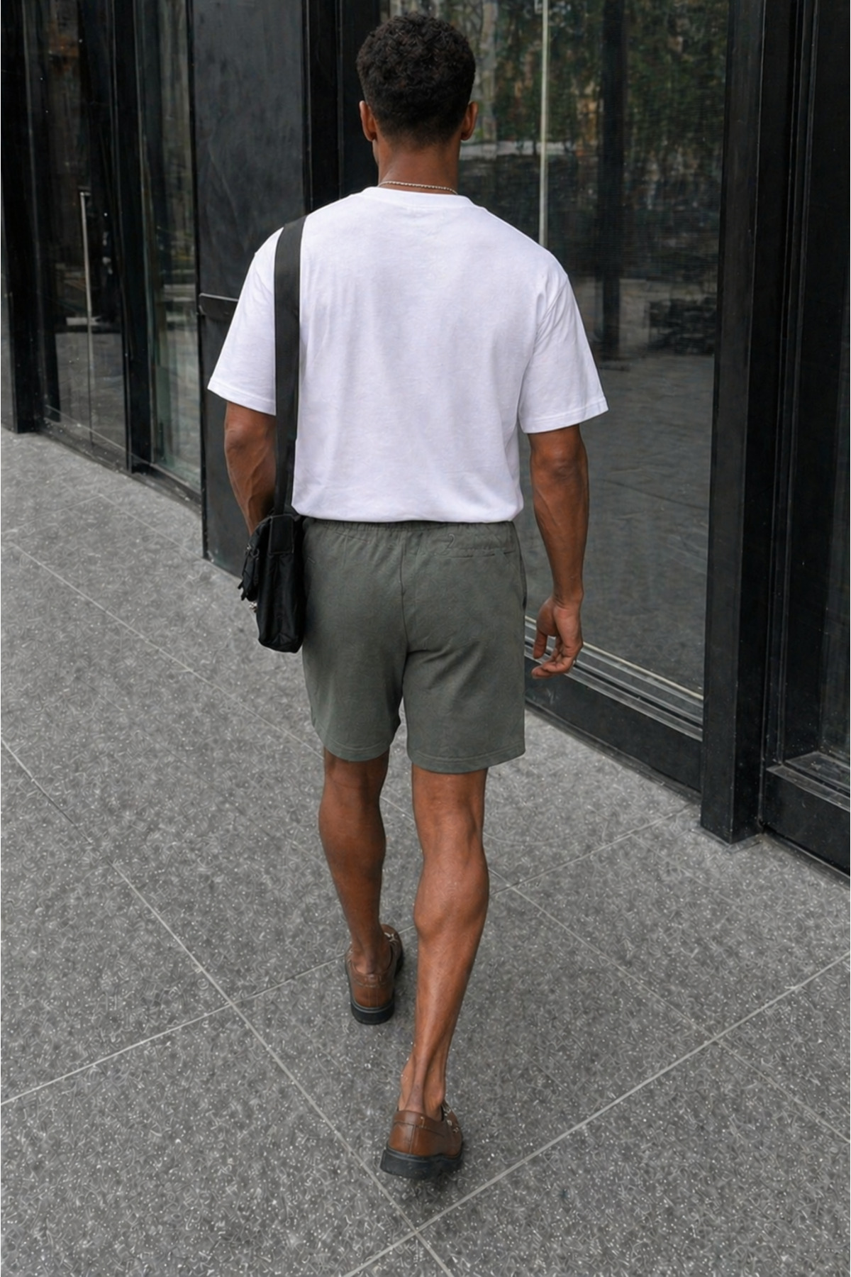 Erkek Premium Jogger Relax Fit Açık Kısa Penye Şort 6