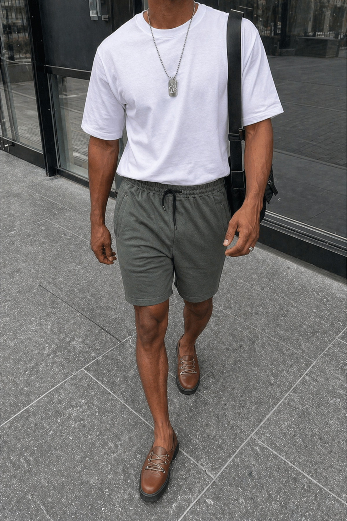 Erkek Premium Jogger Relax Fit Açık Kısa Penye Şort 4