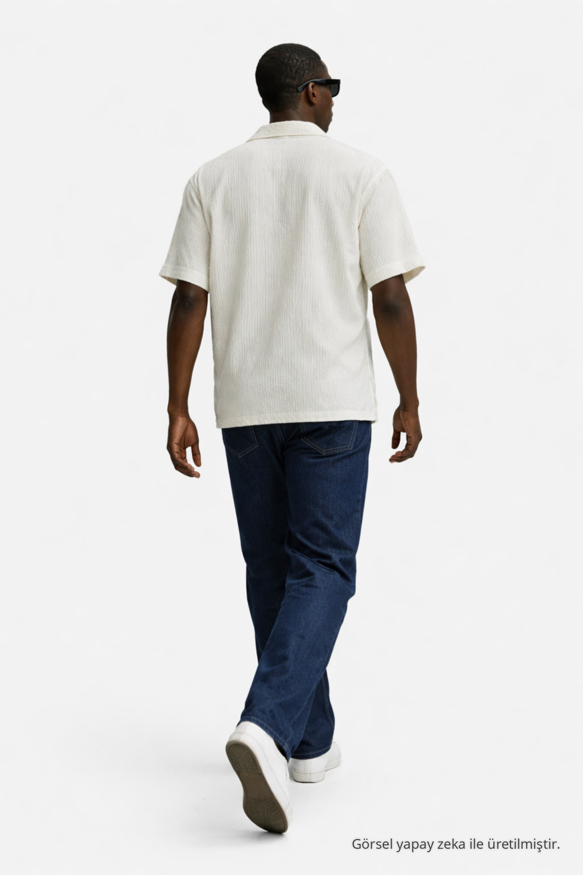 Erkek Yazlık Oversize Beyaz Keten Gömlek 6
