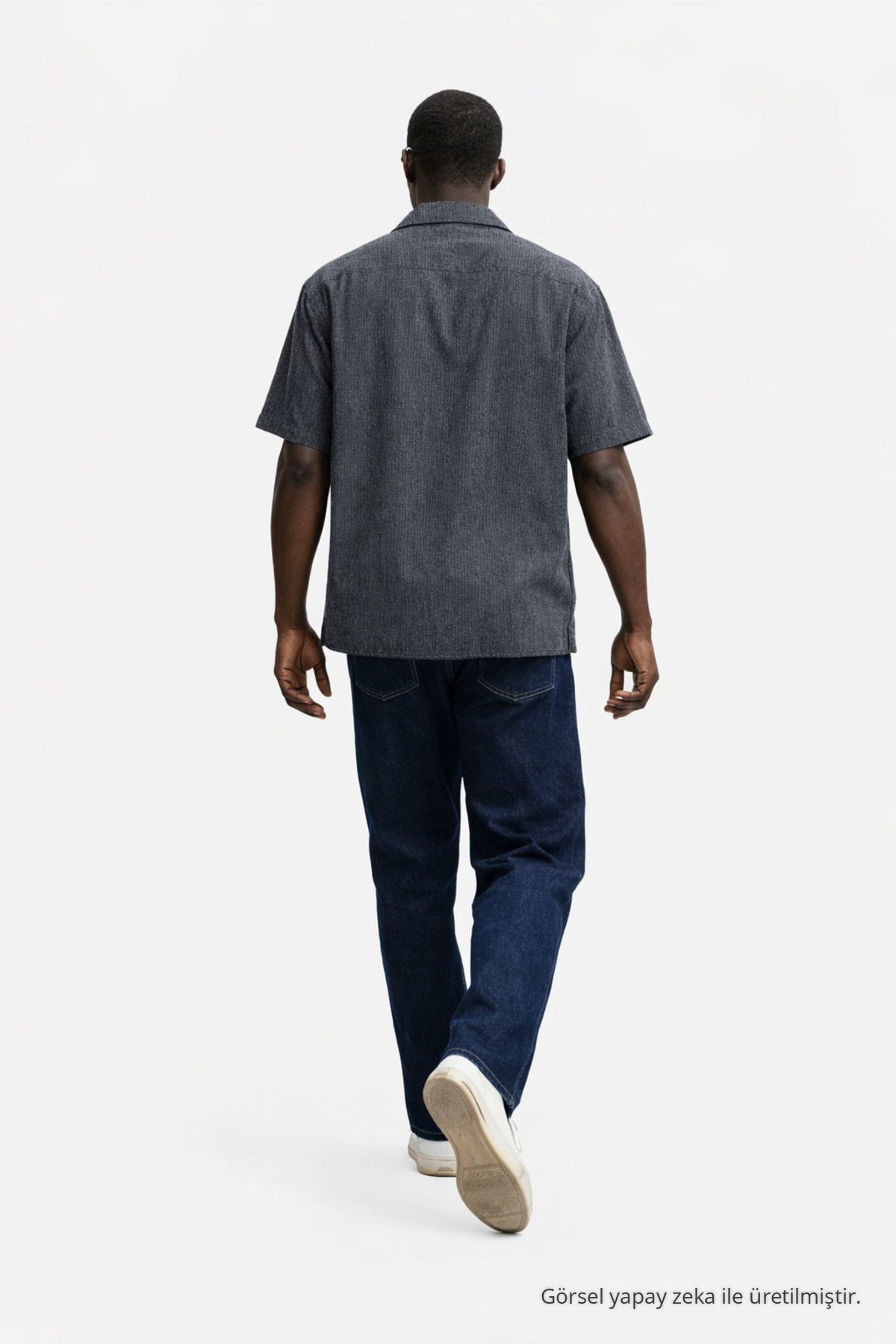 Erkek Yazlık Oversize Siyah Keten Gömlek 6