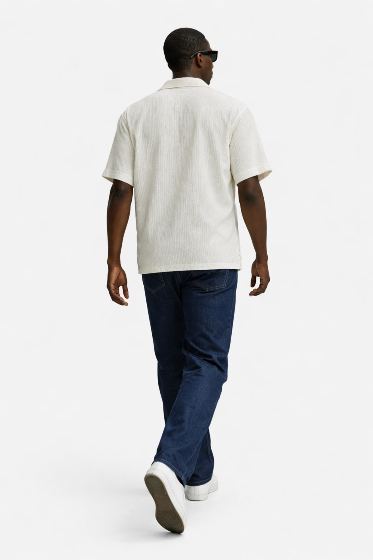 Erkek Yazlık Oversize Beyaz Keten Gömlek 6