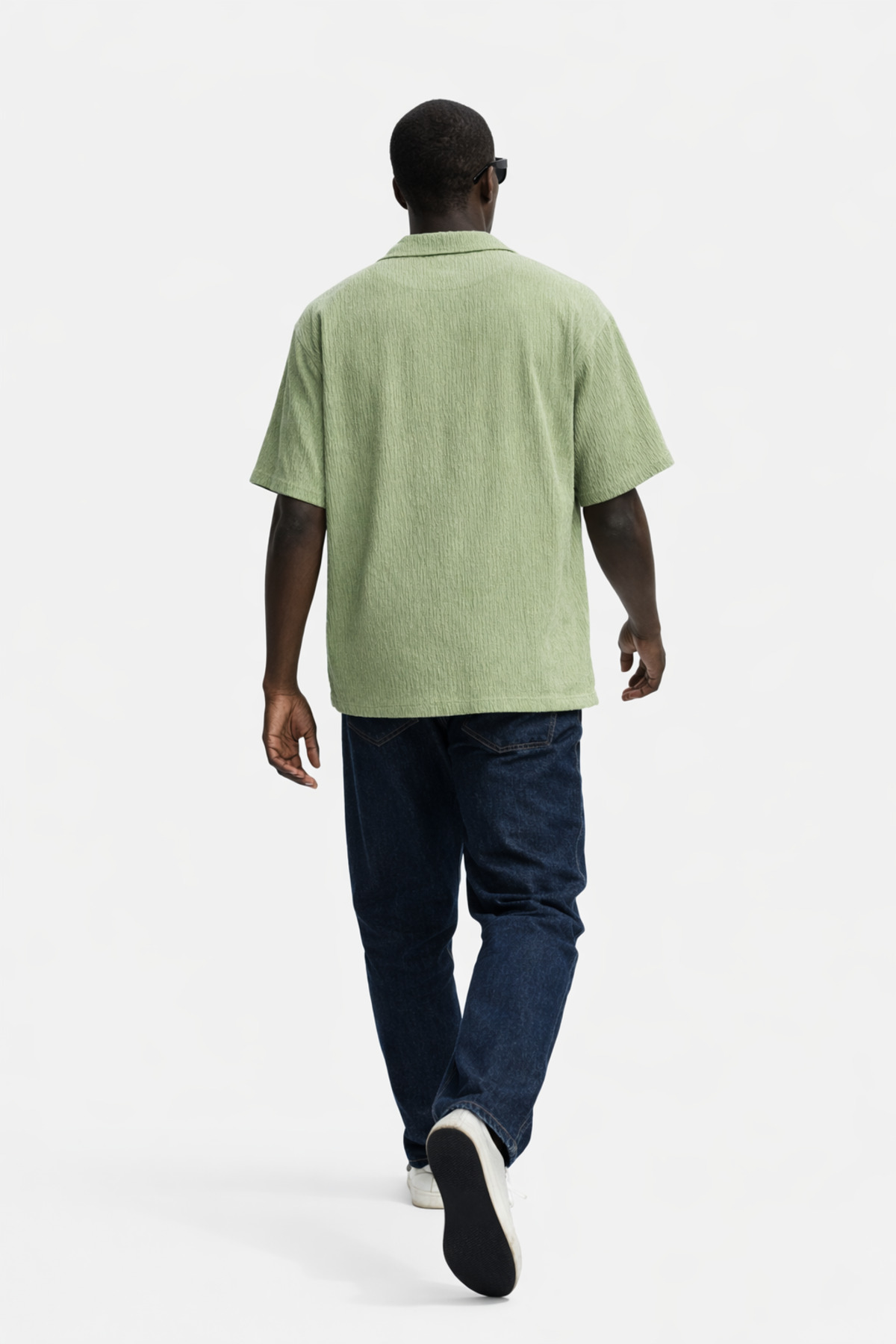 Erkek Yazlık Oversize Yeşil Keten Gömlek 6