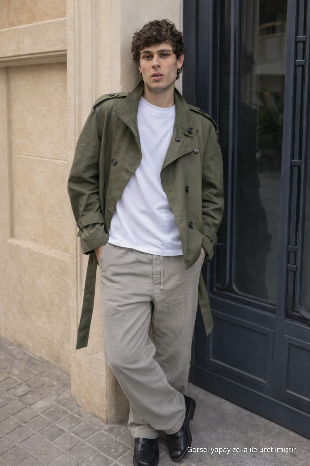 Erkek Trend Düşük Bel Bol Taş Keten Pantolon 4