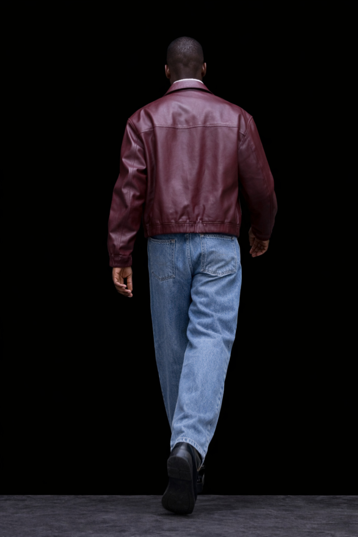 Erkek Yüksek Bel Trend Lacivert Kot Baggy Pantolon 6