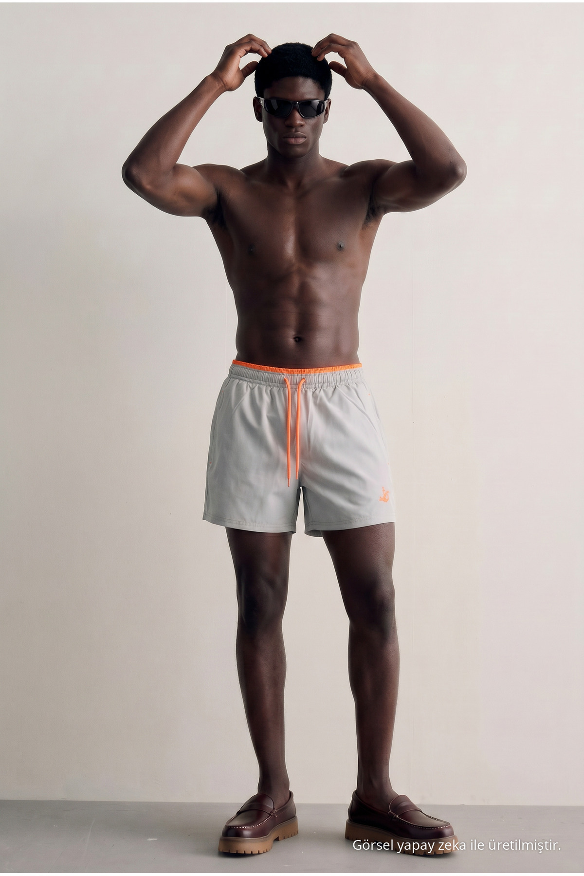 Erkek Premium Jogger Hafif Hızlı Kuruyan Gri Deniz Şortu 4