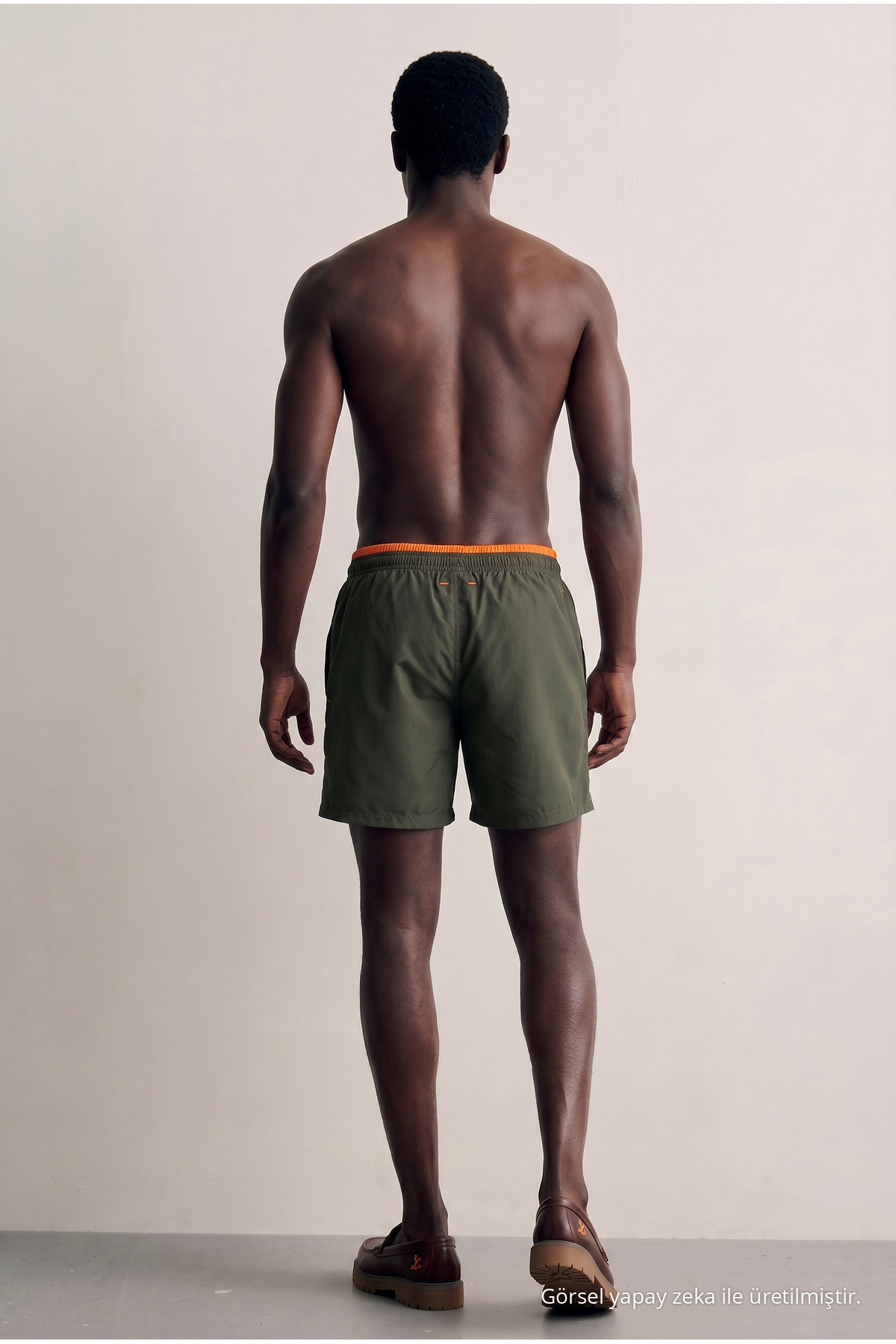 Erkek Premium Jogger Hafif Hızlı Kuruyan Haki Deniz Şortu 6