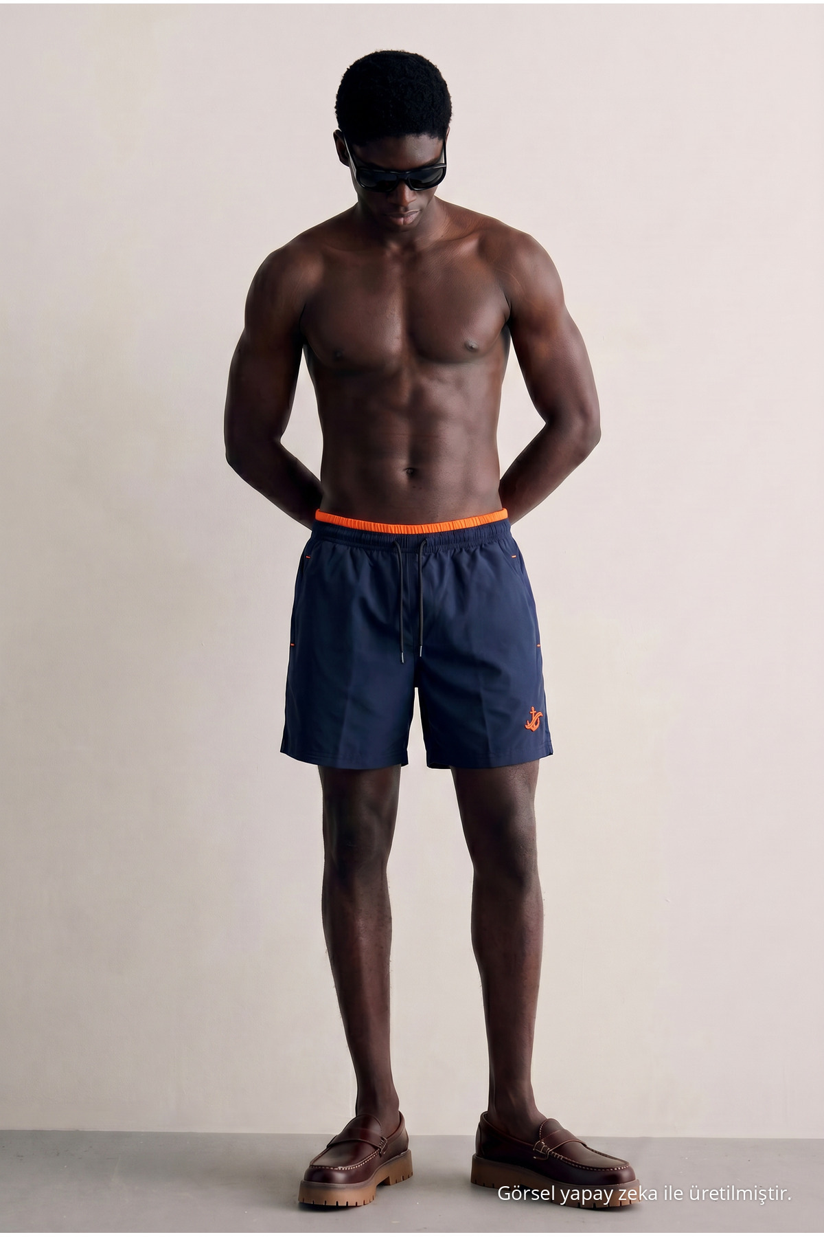 Erkek Premium Jogger Hafif Hızlı Kuruyan Lacivert Deniz Şortu 4
