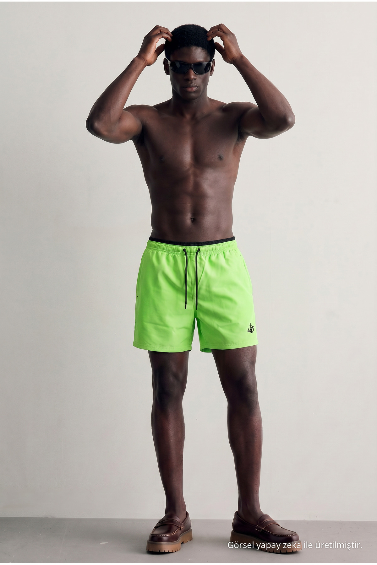 Erkek Premium Jogger Hafif Hızlı Kuruyan Yeşil Deniz Şortu 4