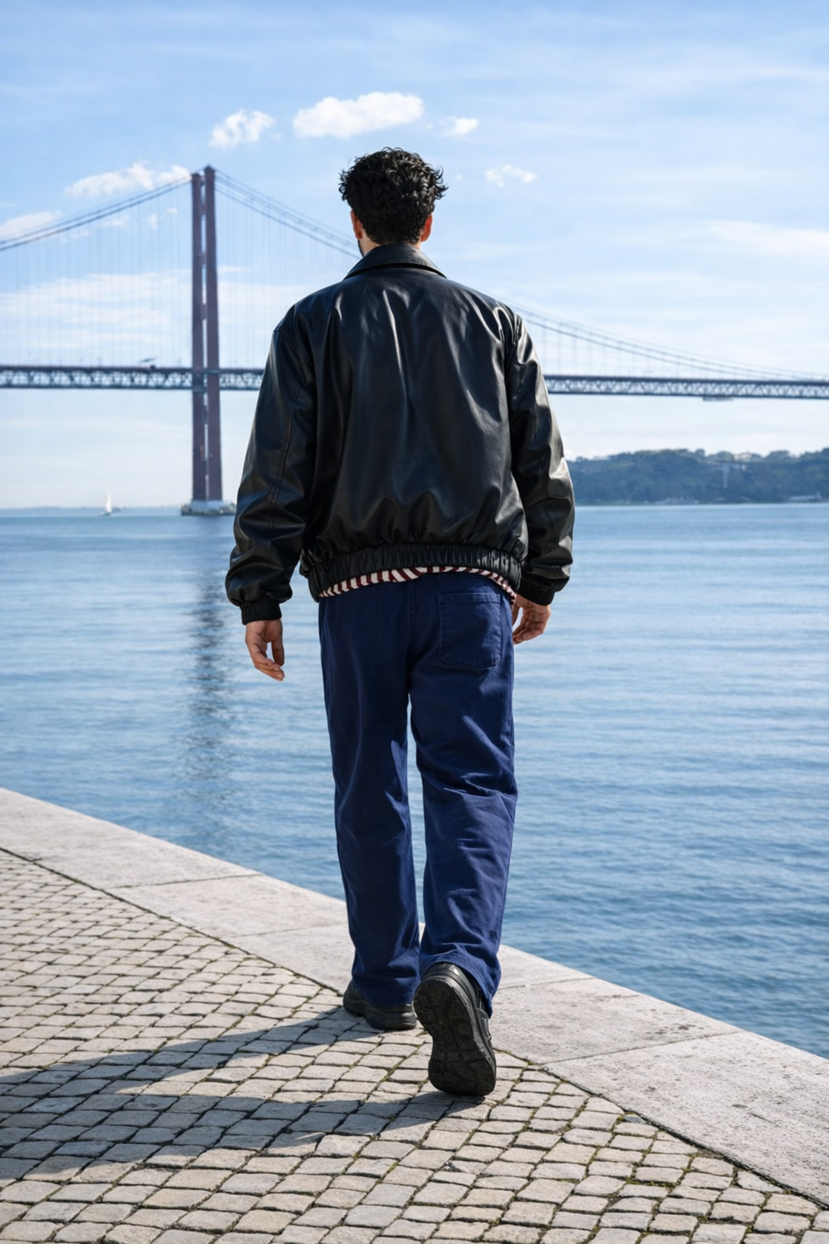 Erkek Beli Lastikli Jogger Lacivert Keten Pantolon 6