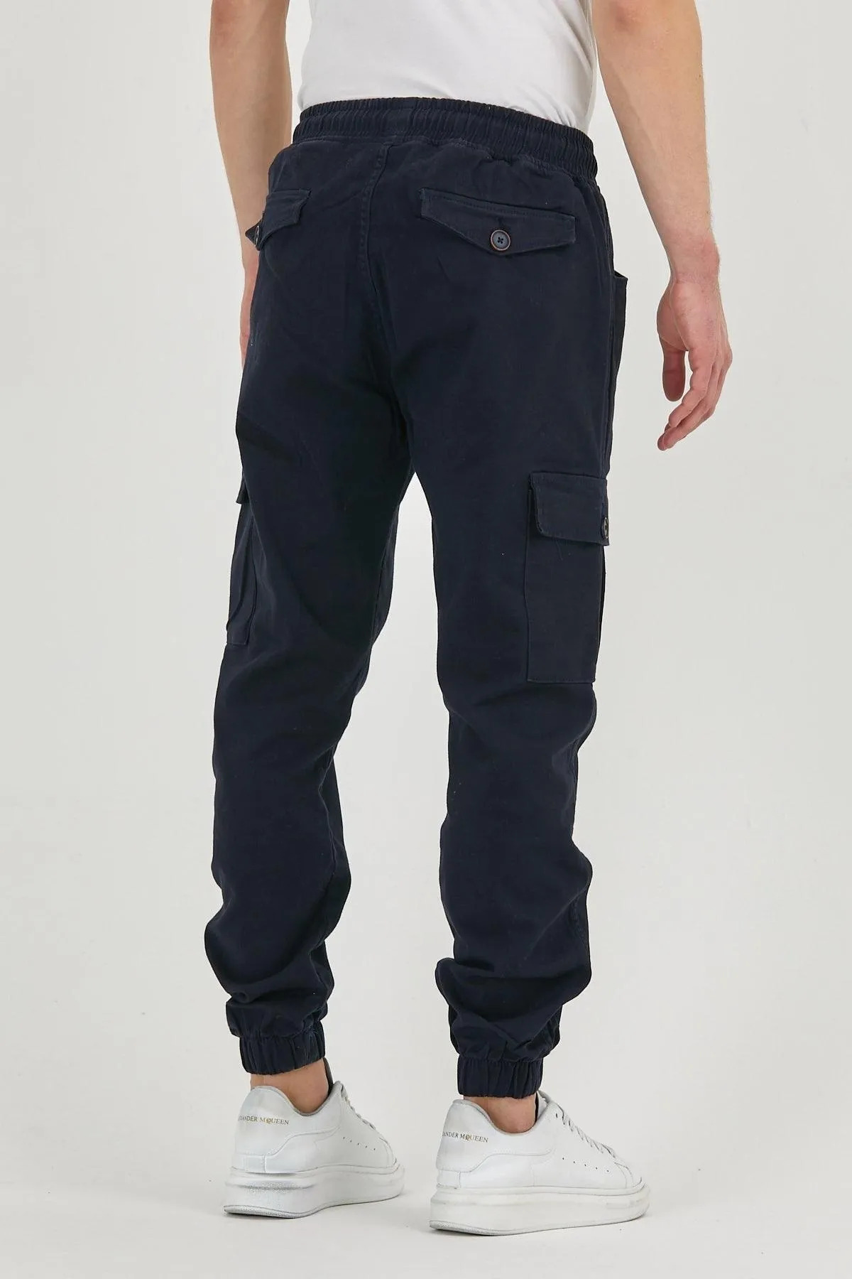 Erkek Lastikli Kargo Cepli Lacivert Jogger Pantolon 3
