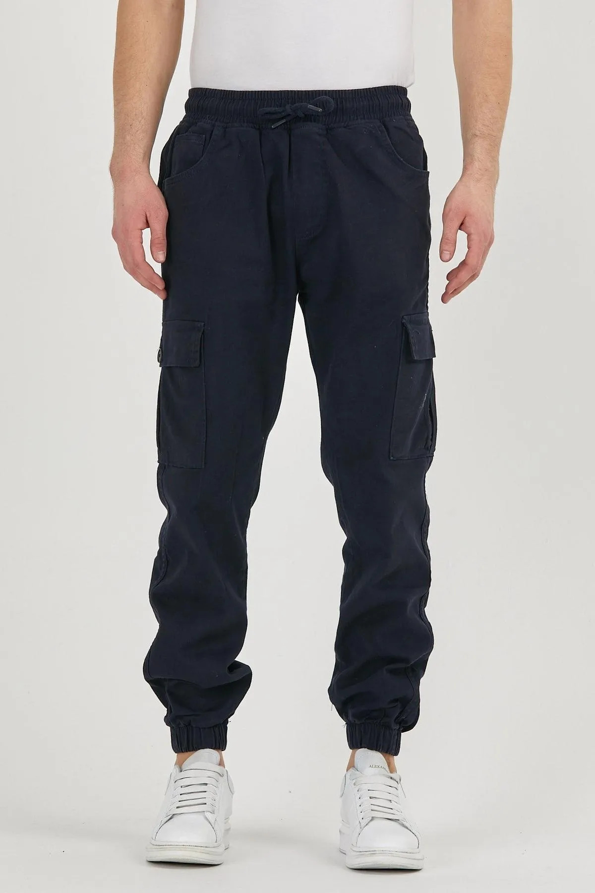 Erkek Lastikli Kargo Cepli Lacivert Jogger Pantolon 6