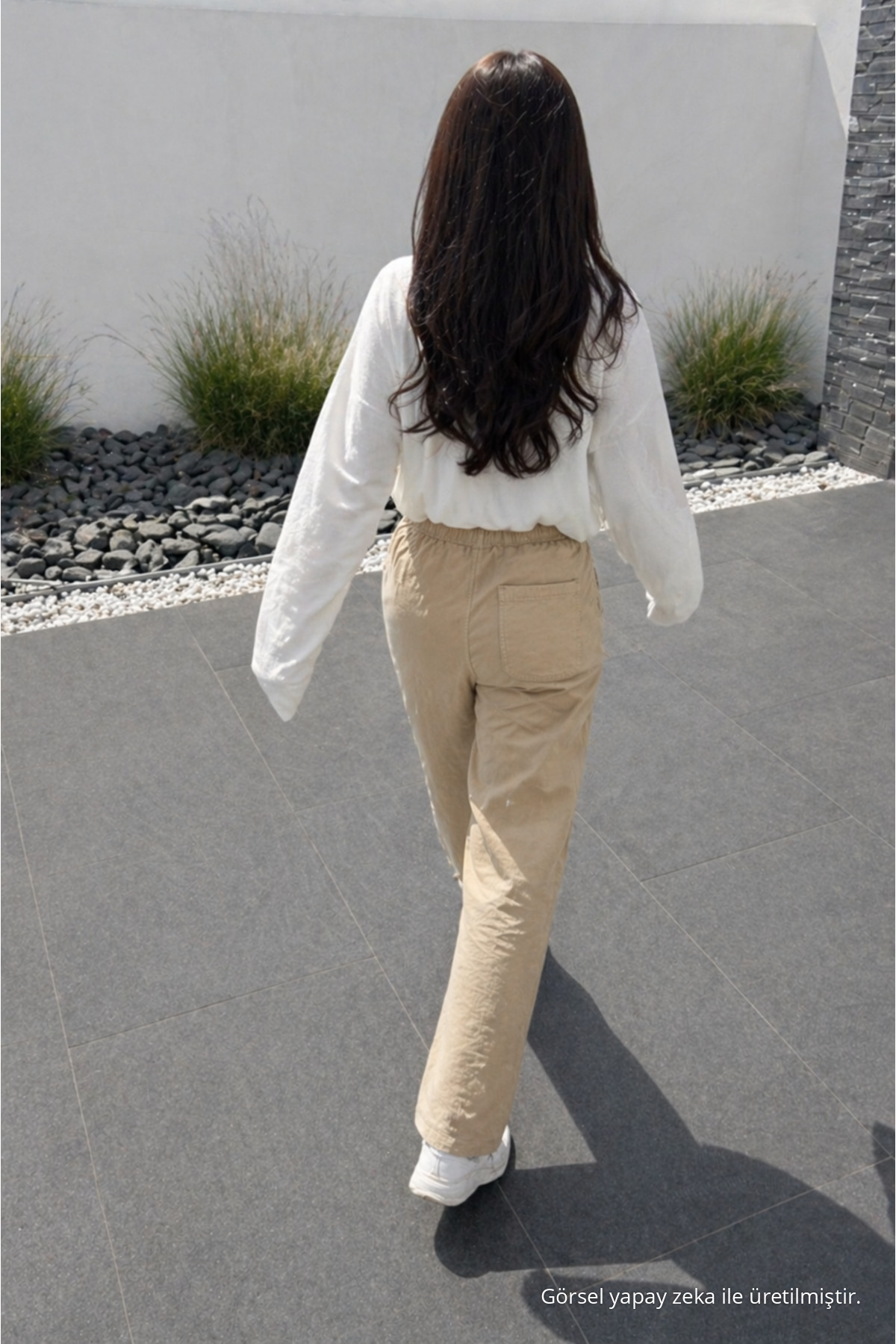 Kadın Premium Jogger Relax Fit Yazlık Bej Keten Pantolon 6